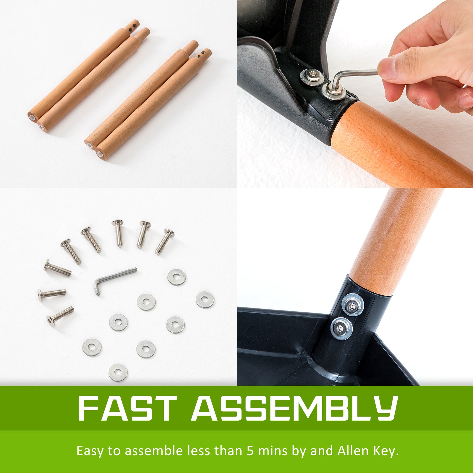 2X Retro Belloch Stackable Dining Cafe Chair BLACK 3