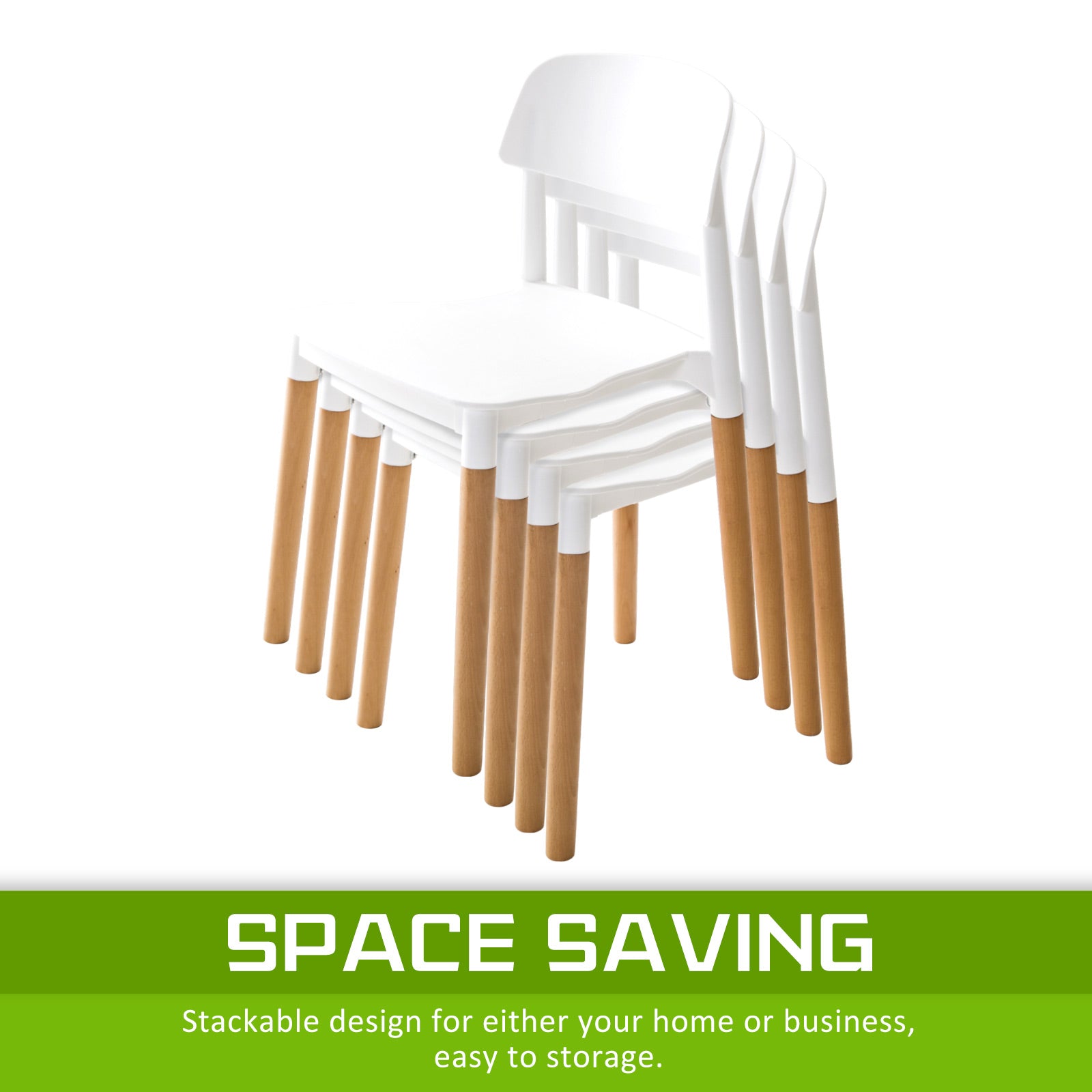 2X Retro Belloch Stackable Dining Cafe Chair WHITE 9