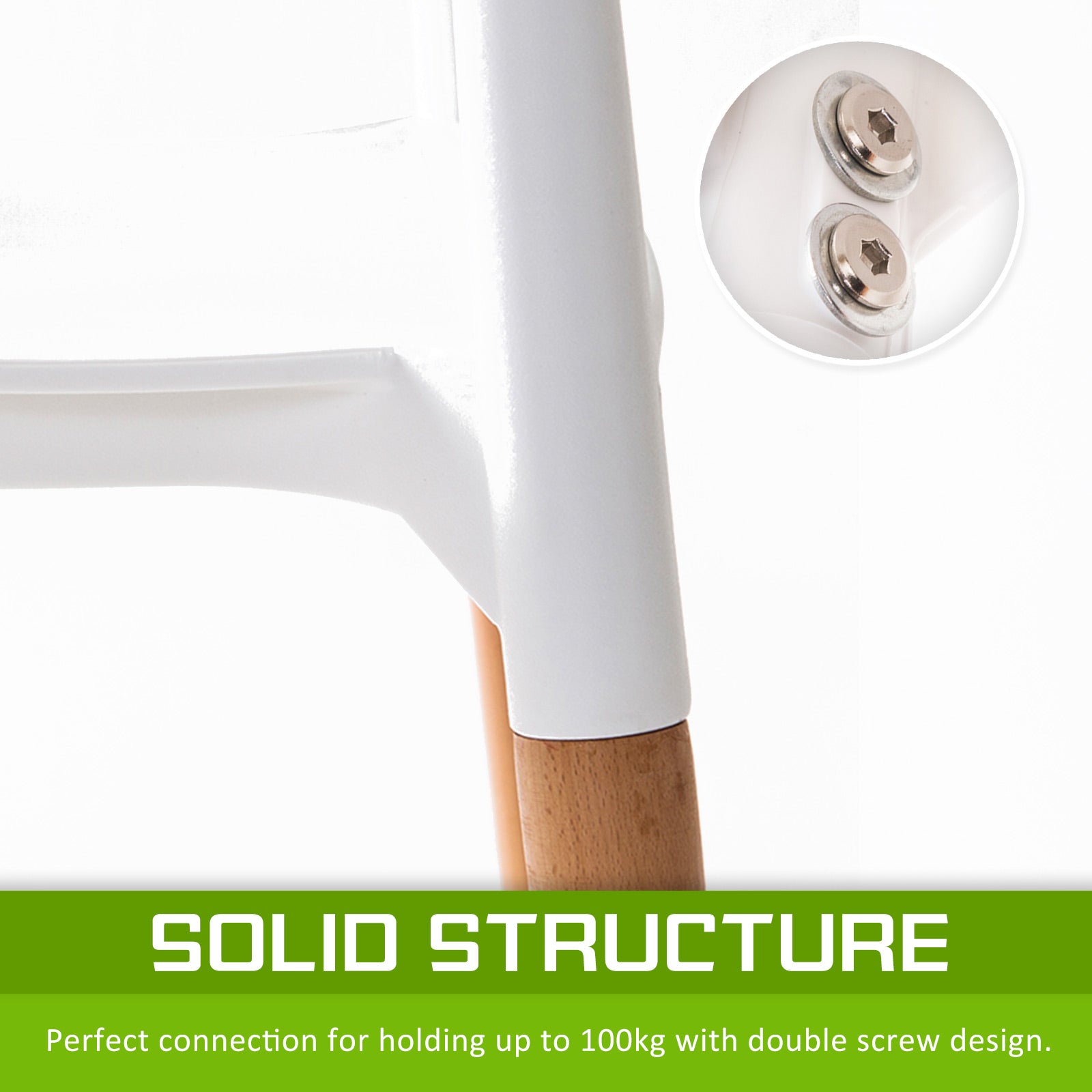 4X Retro Belloch Stackable Dining Cafe Chair WHITE 6