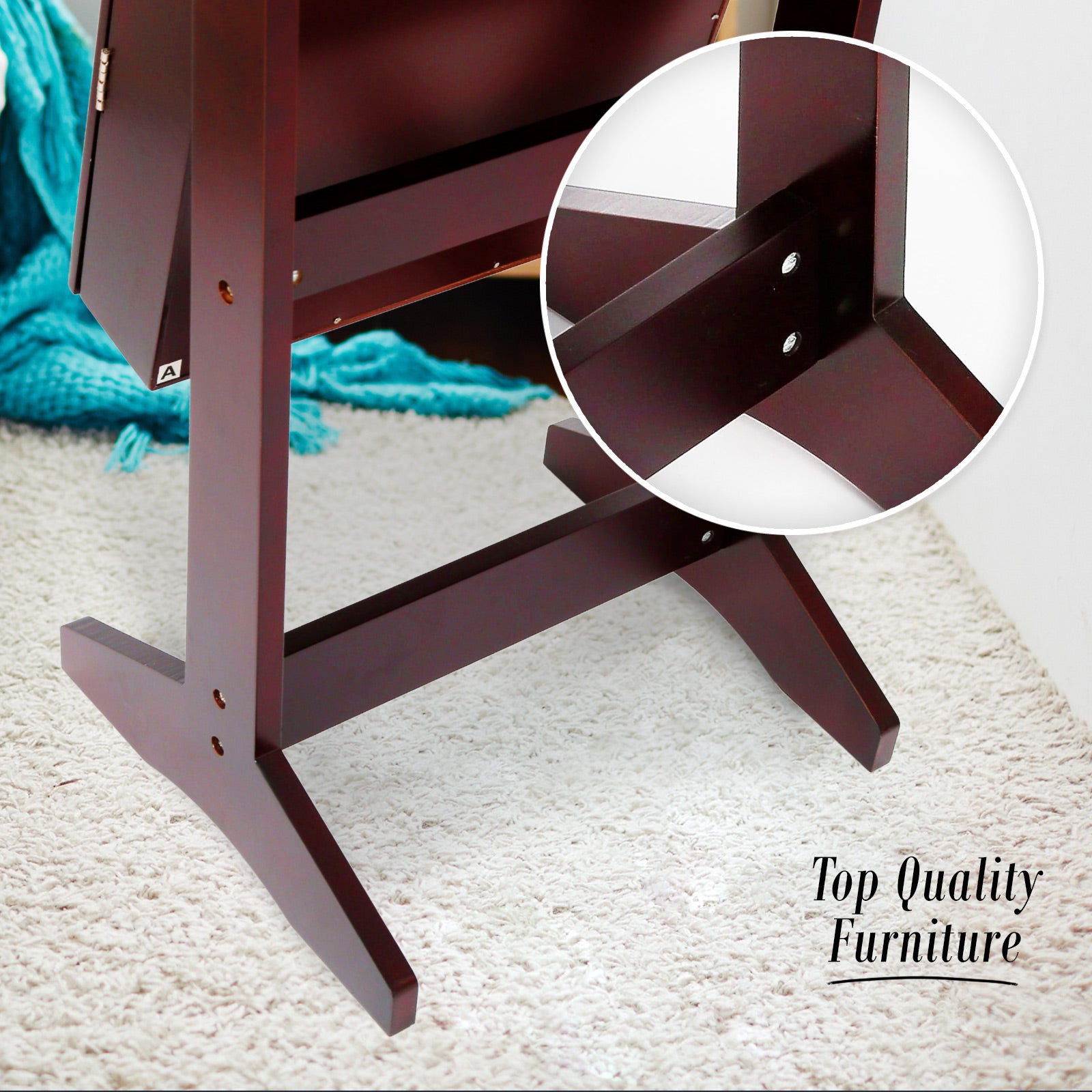 Mirror Jewellery Cabinet Storage Organiser LUVO 146cm WALNUT 4