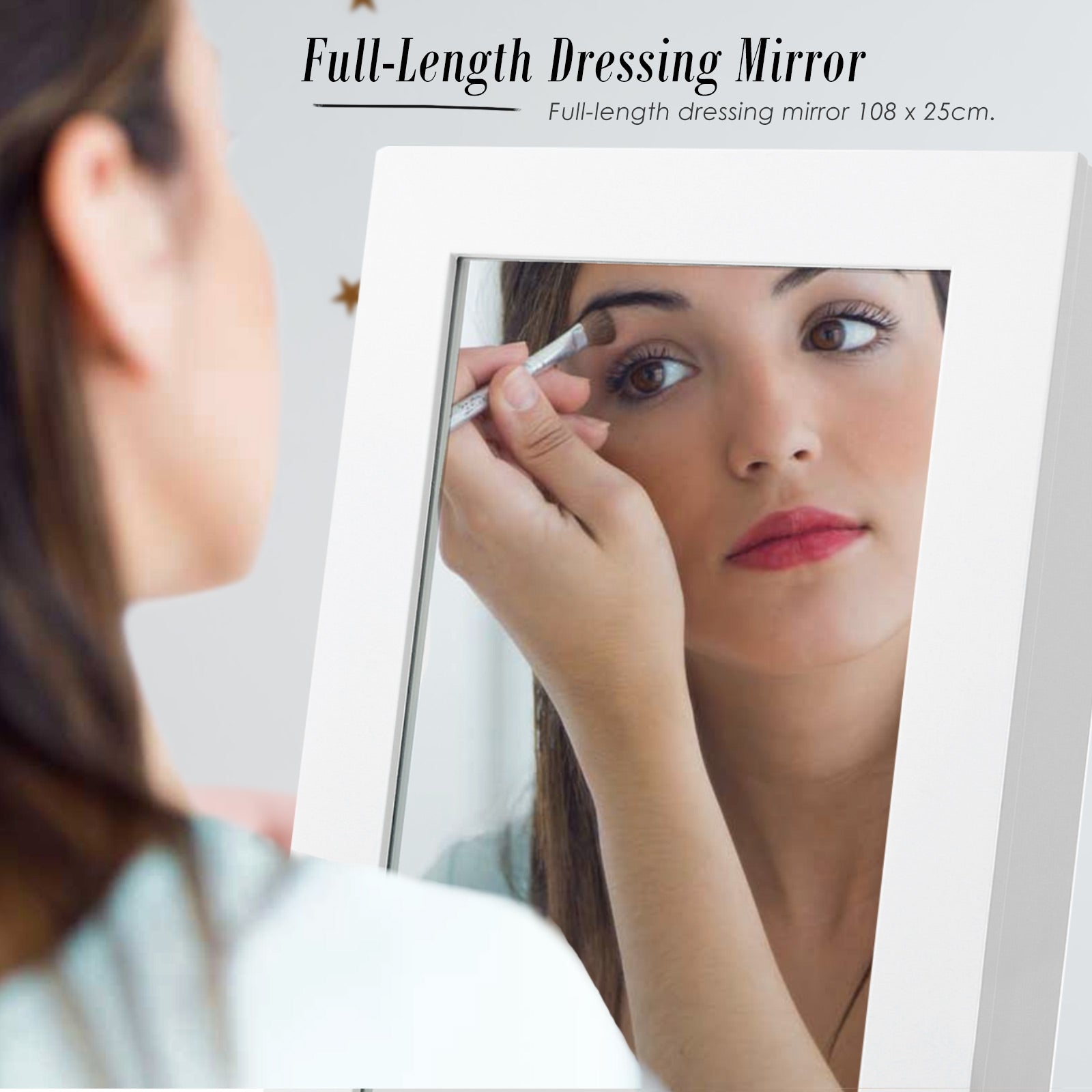 Mirror Jewellery Cabinet Storage Organiser LUVO 146cm WHITE 9