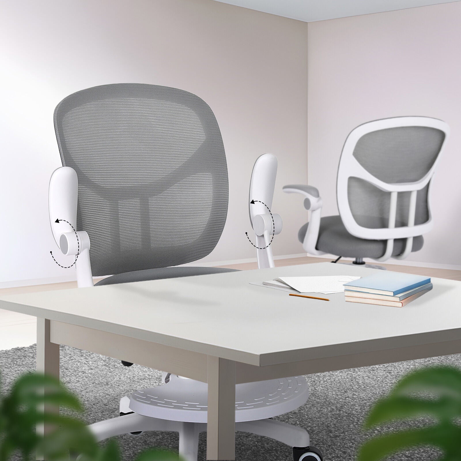 Kids Desk Chair - Children Office Study Seat with Footrest NOVA - Grey 7