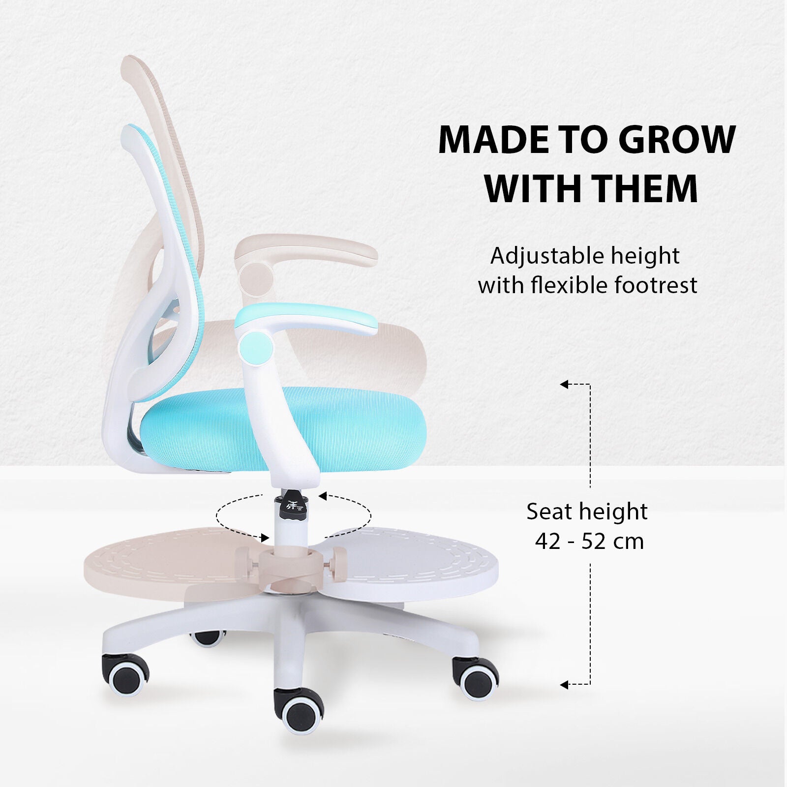 Kids Desk Chair - Children Office Study Seat with Footrest CILO - Blue 8