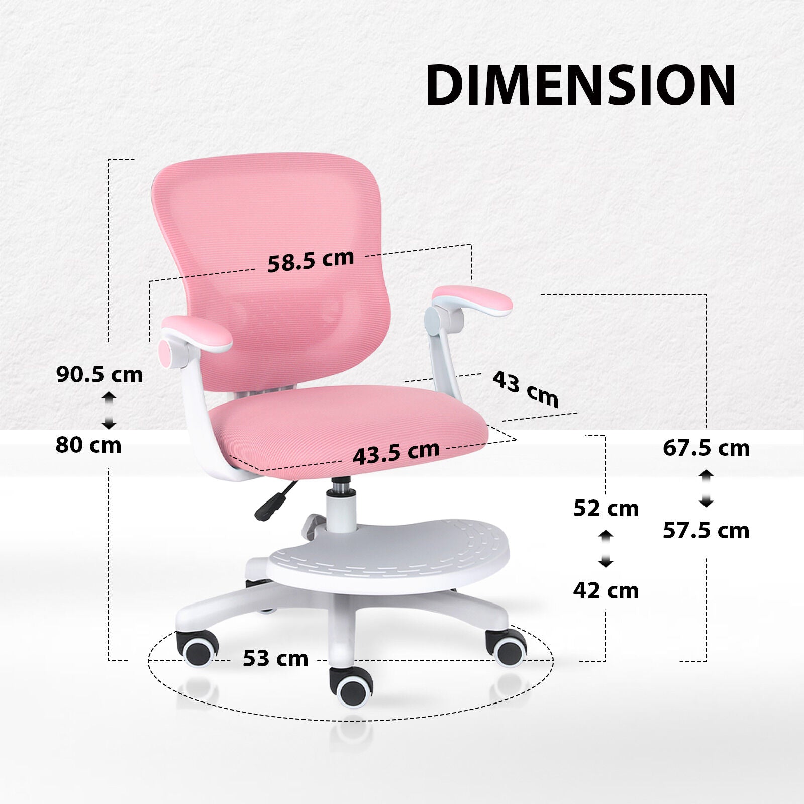 Kids Desk Chair - Children Office Study Seat with Footrest CILO - Pink 10
