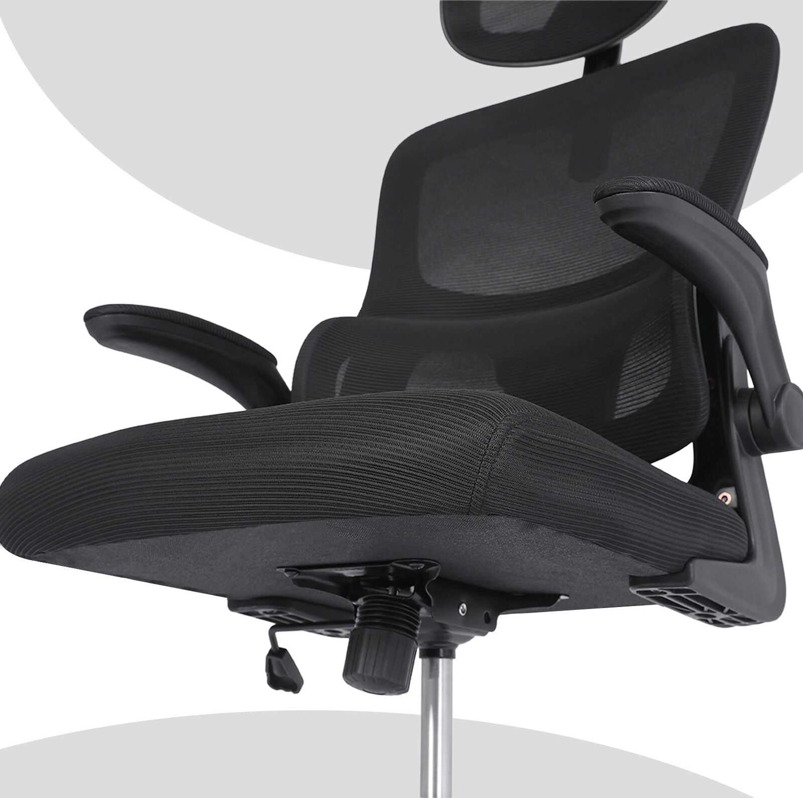 Work Office Chair - Lumber Support, Flip-up Armrest, Adjustable Headrest SITIO - Black 10