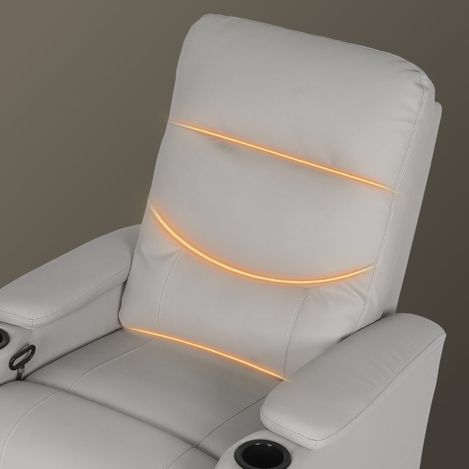 Home Recliner Chair - PU Leather Sofa Lounge Armchair DAKOTA GREY 6