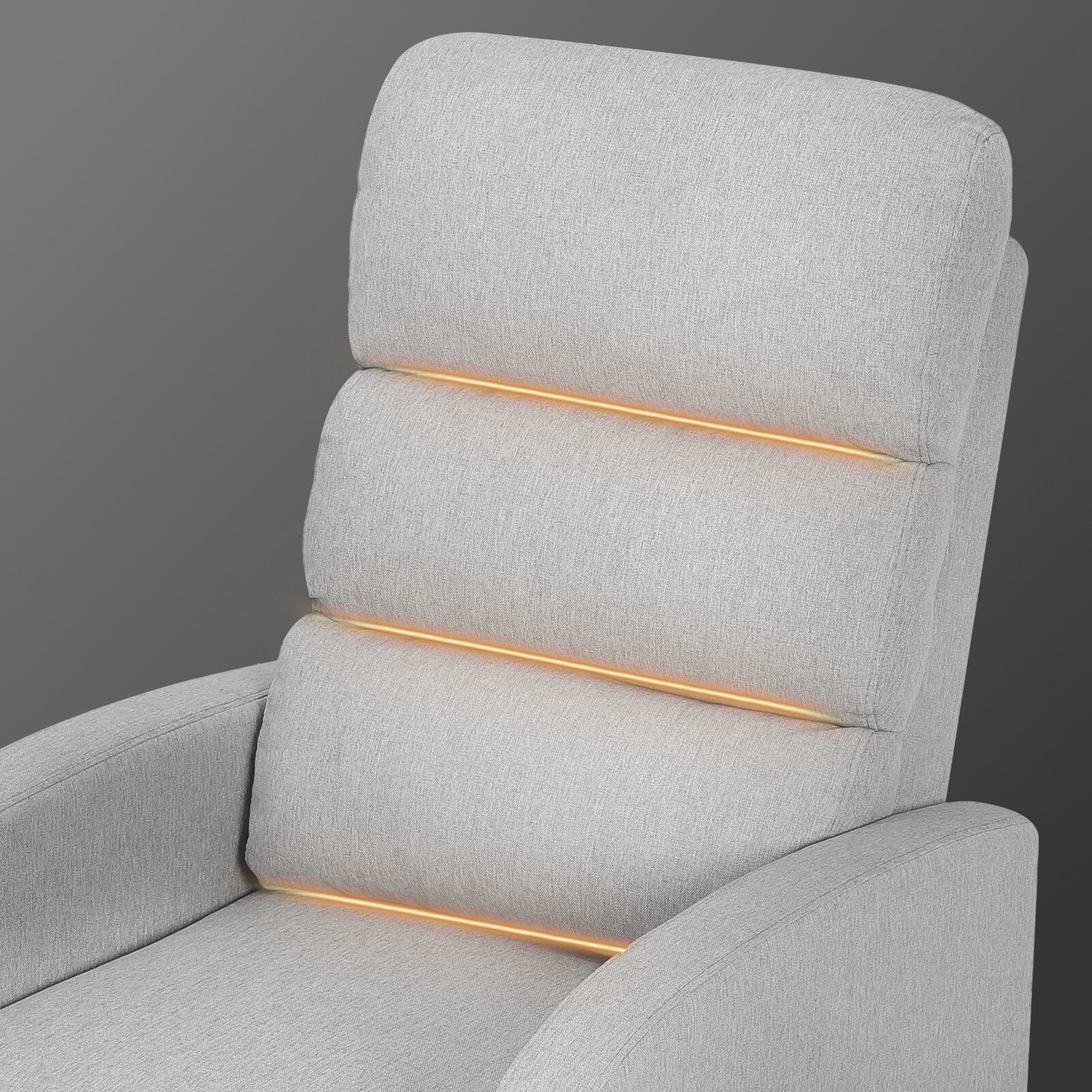 Home Recliner Chair - Linen Fabric Sofa Lounge Armchair SHILOH GREY 8