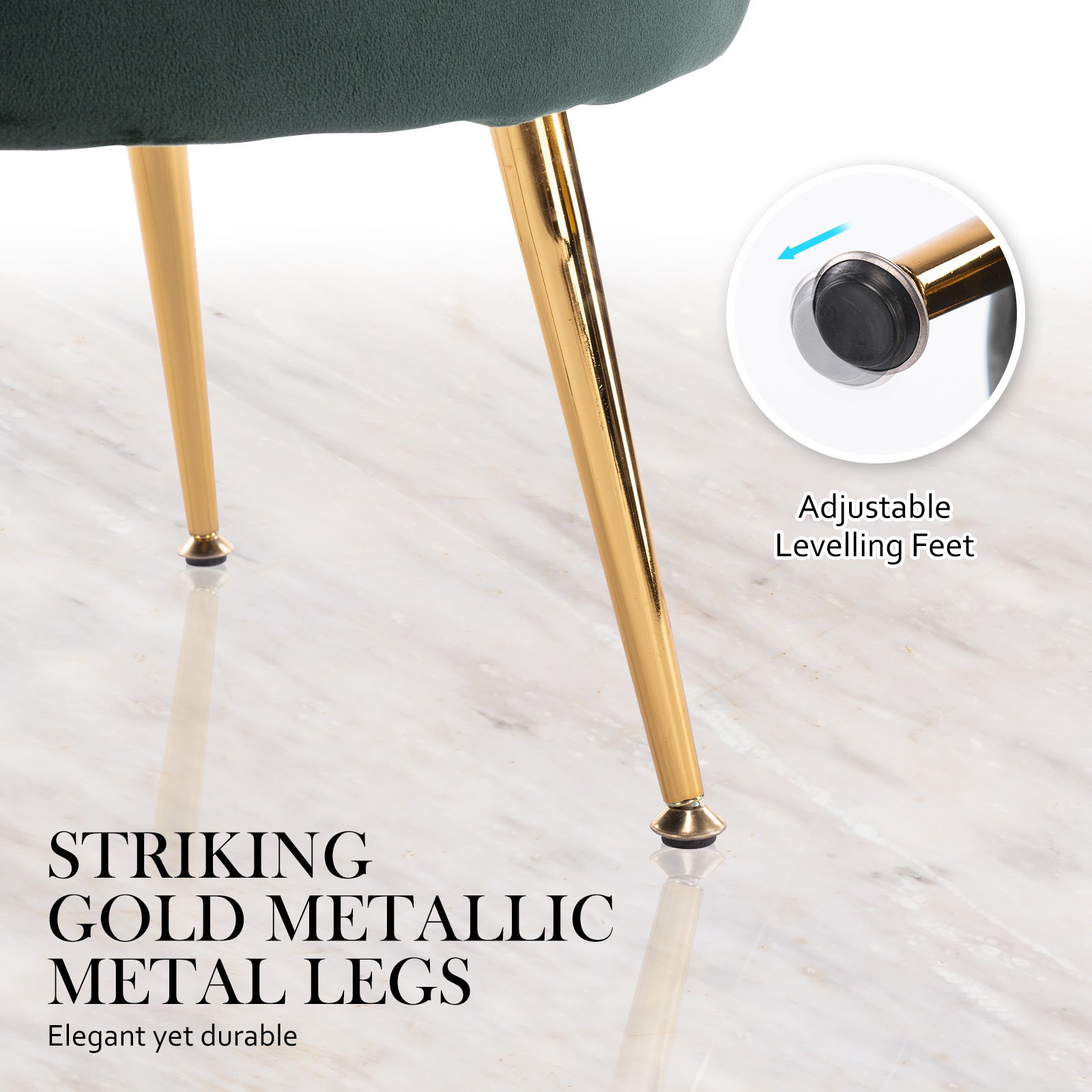 Armchair Padded Lounge Chair Accent Velvet Shell Scallop GREEN 9