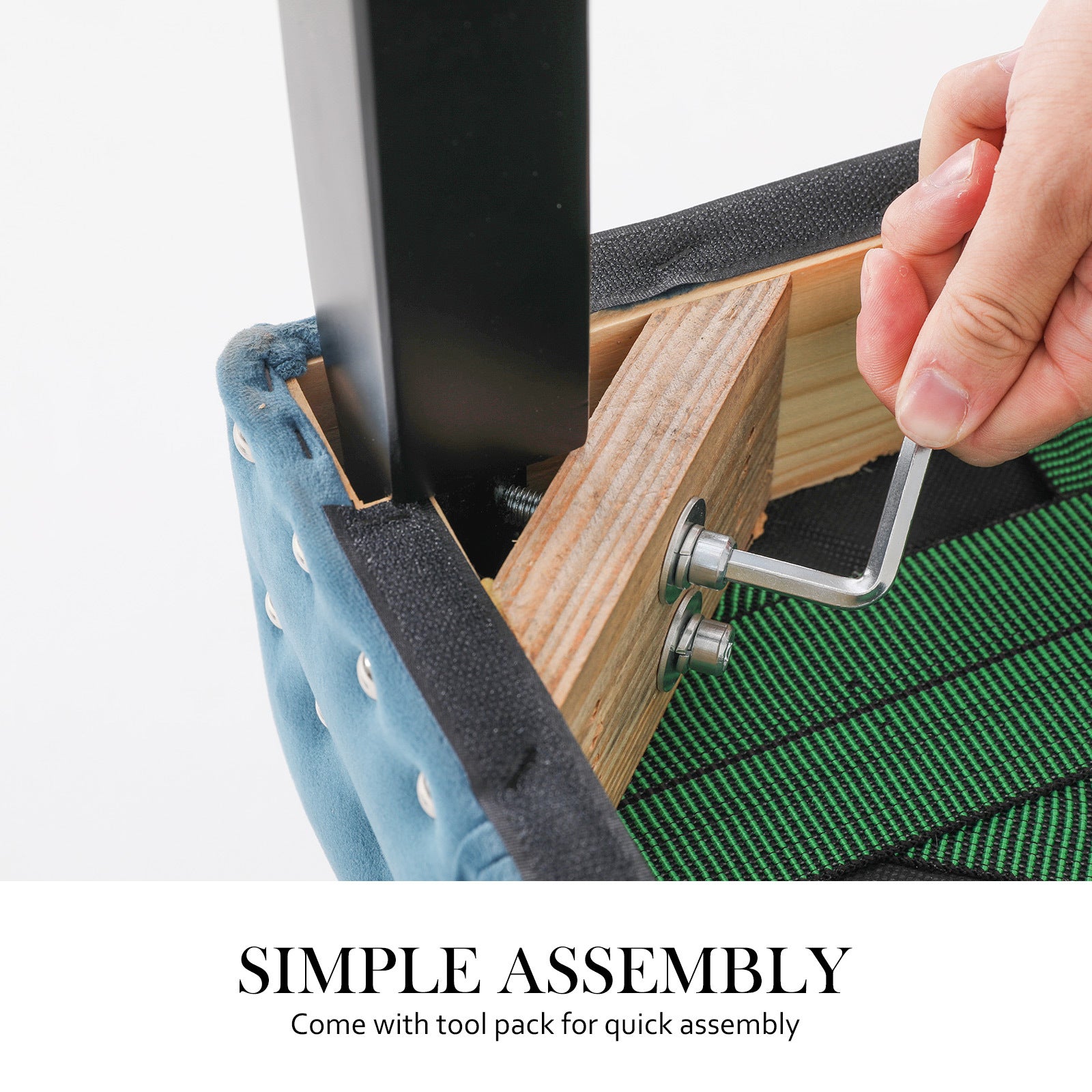 2X French Provincial Dining Chair Ring Studded Velvet Rubberwood Leg LISSE NAVY BLUE 11