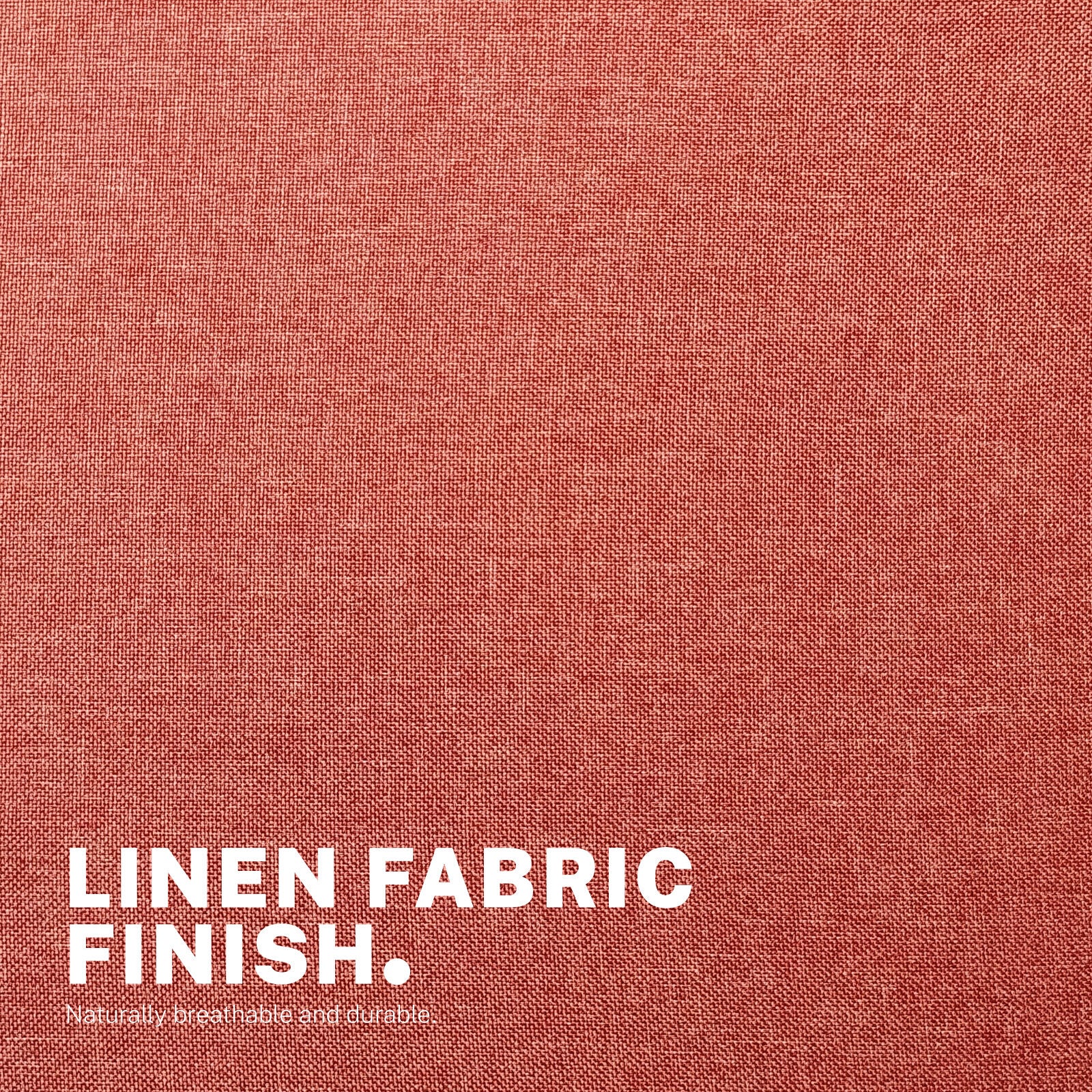 Office Desk Chair - Linen Fabric Armless Swivel Study Seat OVOID EARTHY RED 6