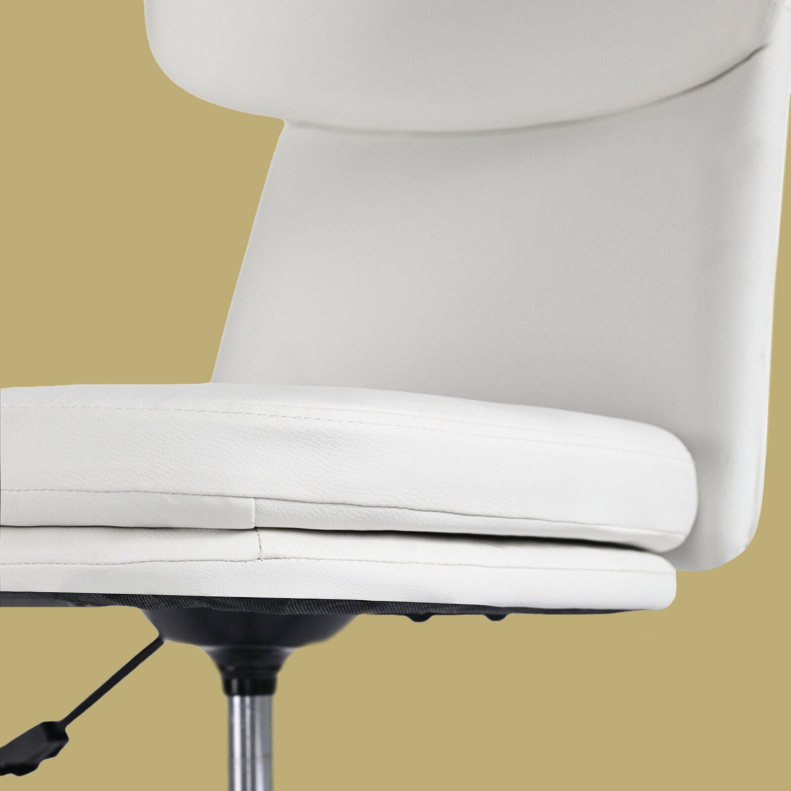 Office Desk Chair - PU Leather Home Office Swivel Chair Computer Seat WHITE 7