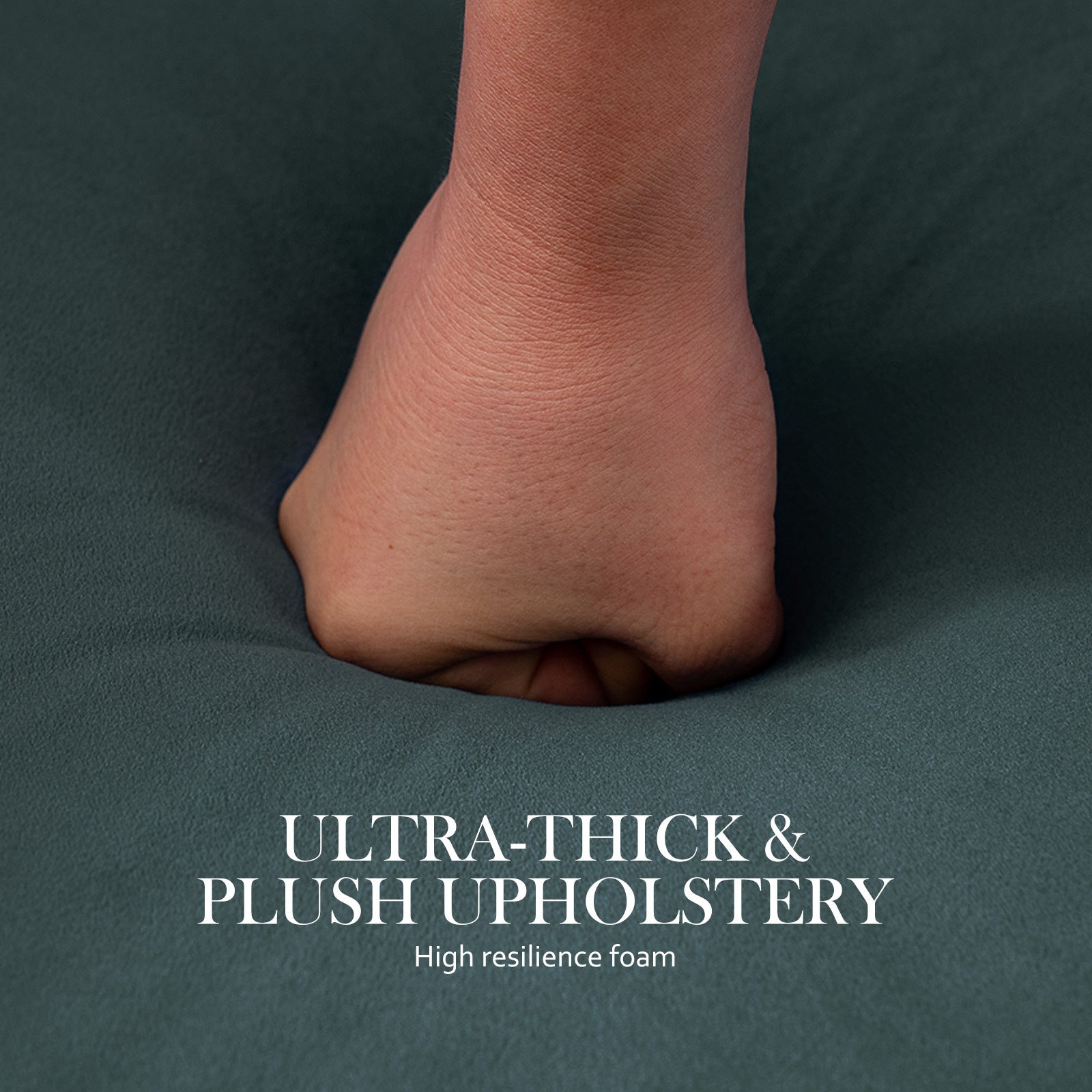 Ottoman Foot Stool Velvet Fabric Metal Leg Round GREEN 8