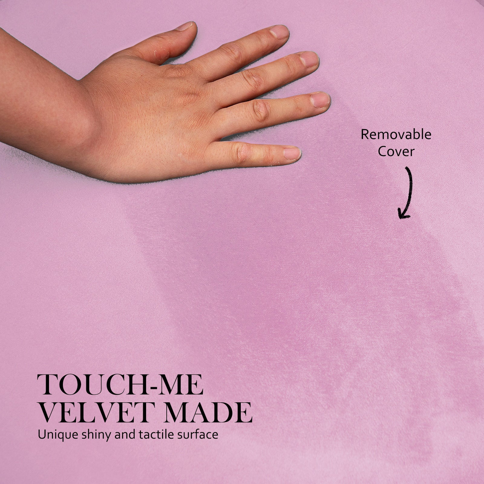 Ottoman Foot Stool Velvet Fabric Metal Leg Round PINK 7