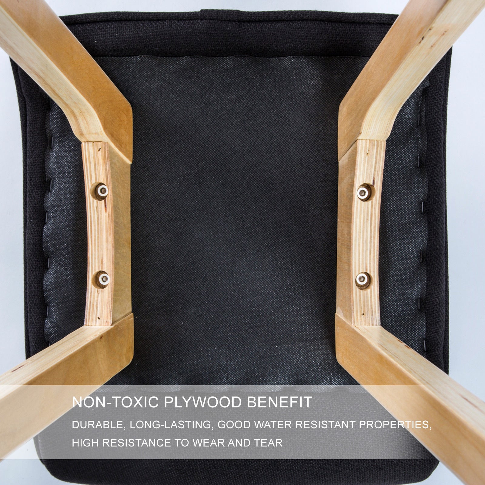 2X Wooden Bar Stool Dining Chair Fabric SOPHIA 74cm GREY 8