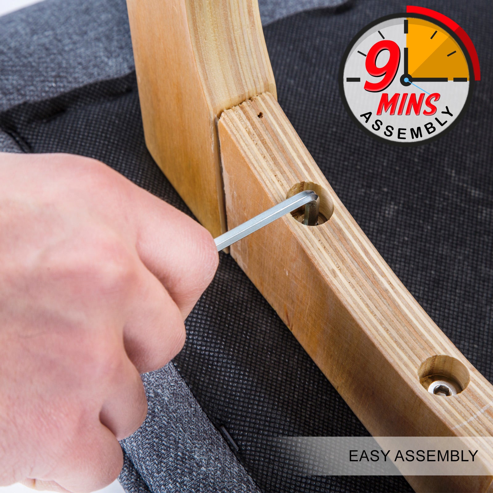 2X Wooden Bar Stool Dining Chair Fabric SOPHIA 74cm GREY 11