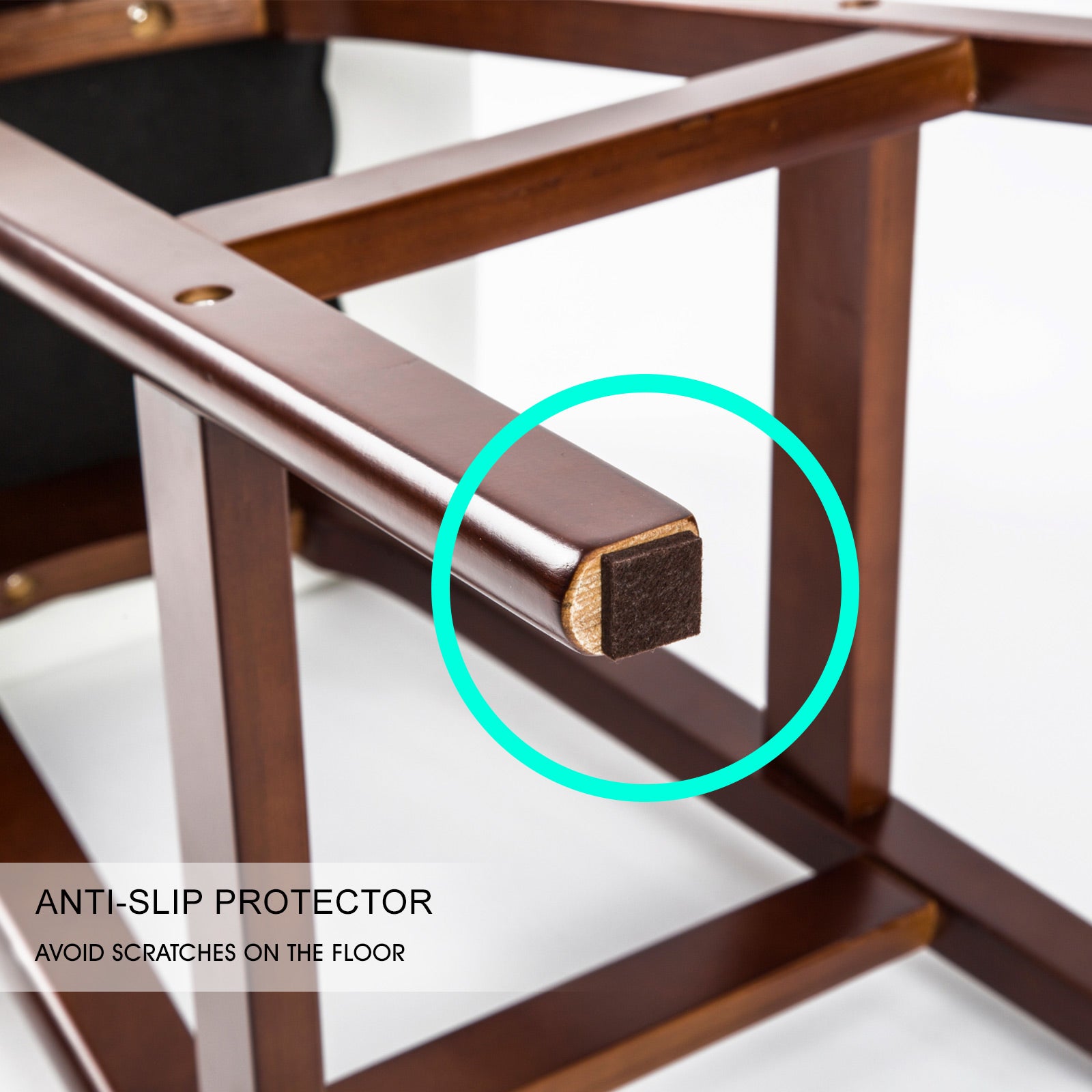 2X Wooden Bar Stool Dining Chair Leather SOPHIA 65cm WHITE BROWN 6