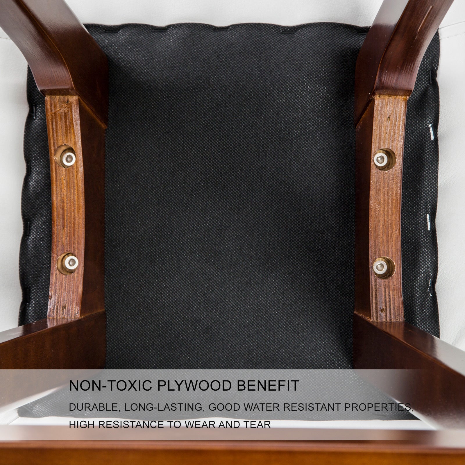 4X Wooden Bar Stool Dining Chair Leather SOPHIA 65cm WHITE BROWN 8