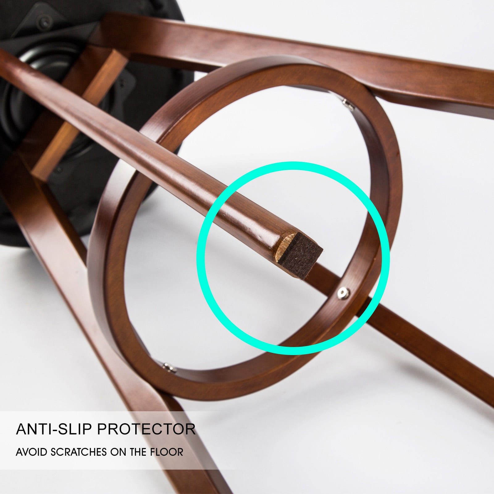 2X Wooden Bar Stool Dining Chair Leather LEILA 72cm BLACK BROWN 6