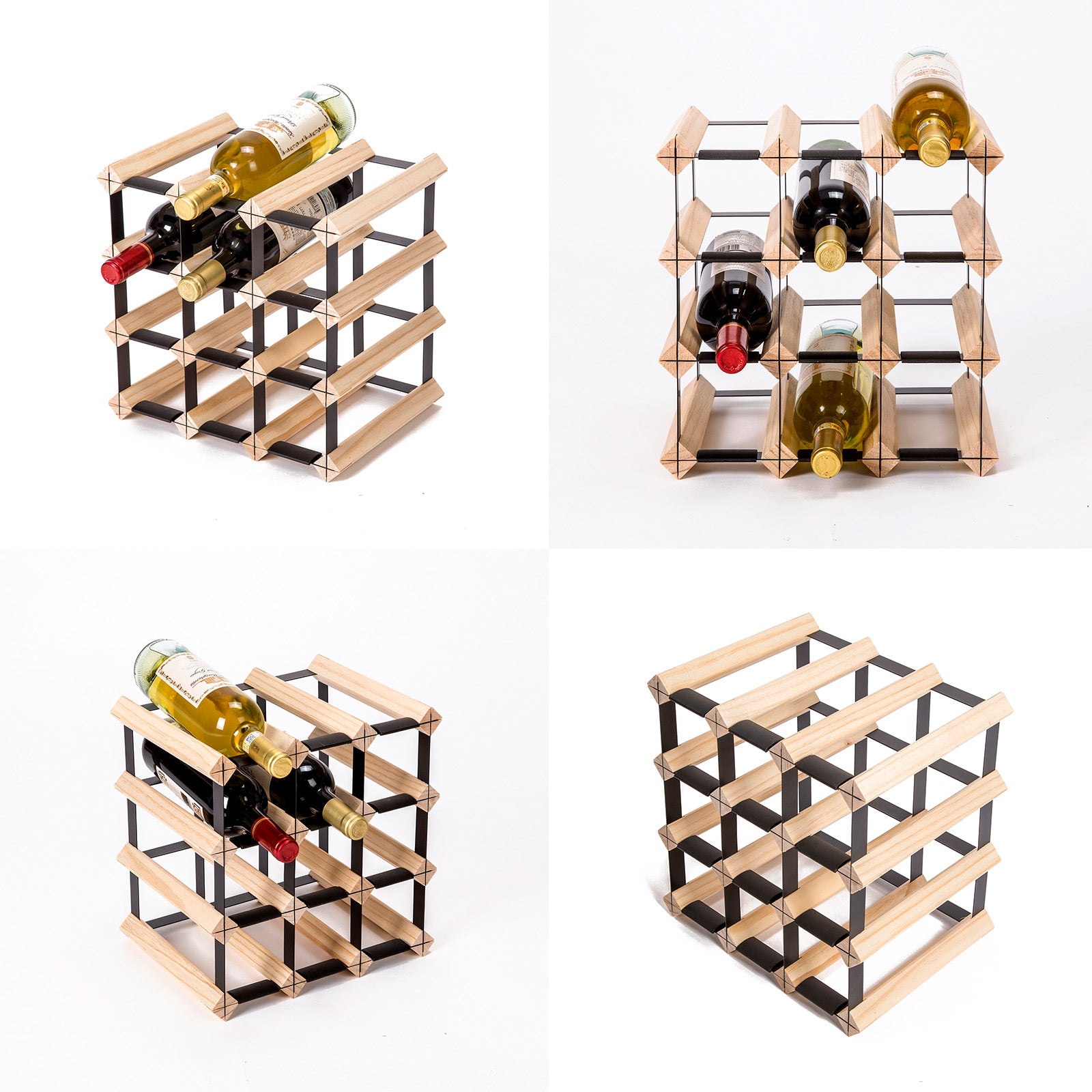 Timber Wine Rack Storage Cellar Organiser 12 Bottle 3