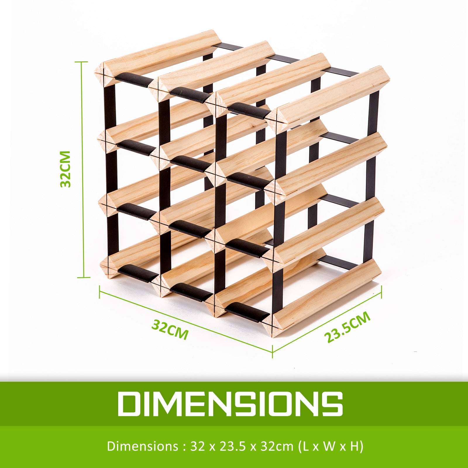 Timber Wine Rack Storage Cellar Organiser 12 Bottle 11