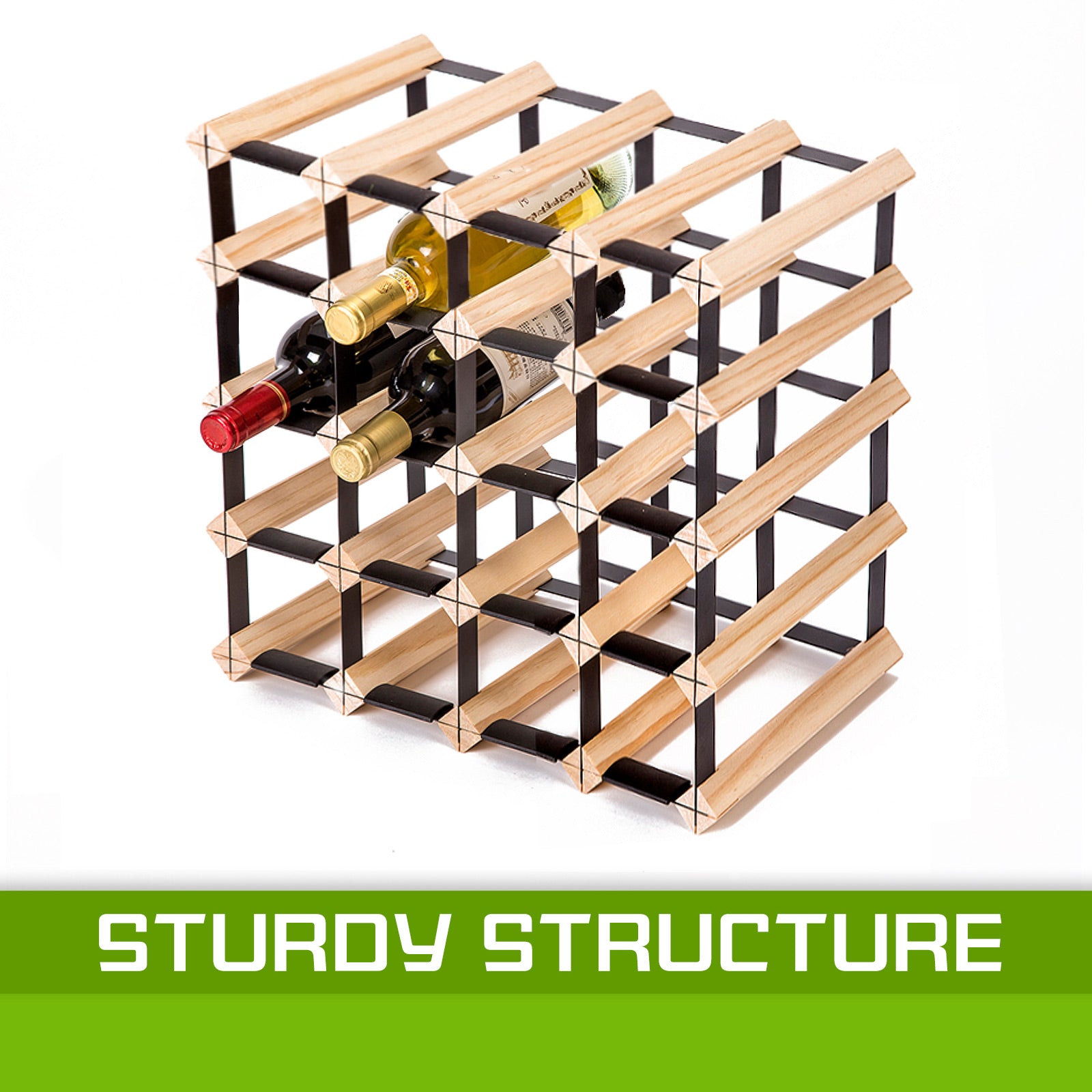 Timber Wine Rack Storage Cellar Organiser 20 Bottle 5