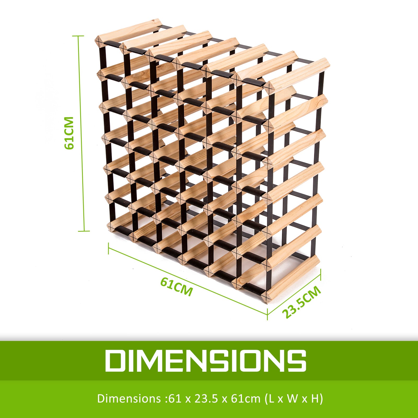 Timber Wine Rack Storage Cellar Organiser 42 Bottle 11