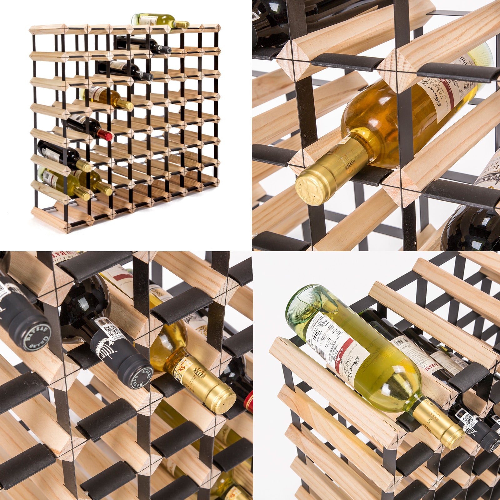Timber Wine Rack Storage Cellar Organiser 72 Bottle 3