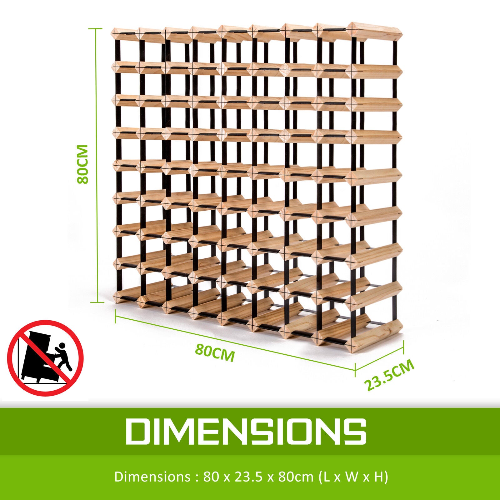 Timber Wine Rack Storage Cellar Organiser 72 Bottle 11