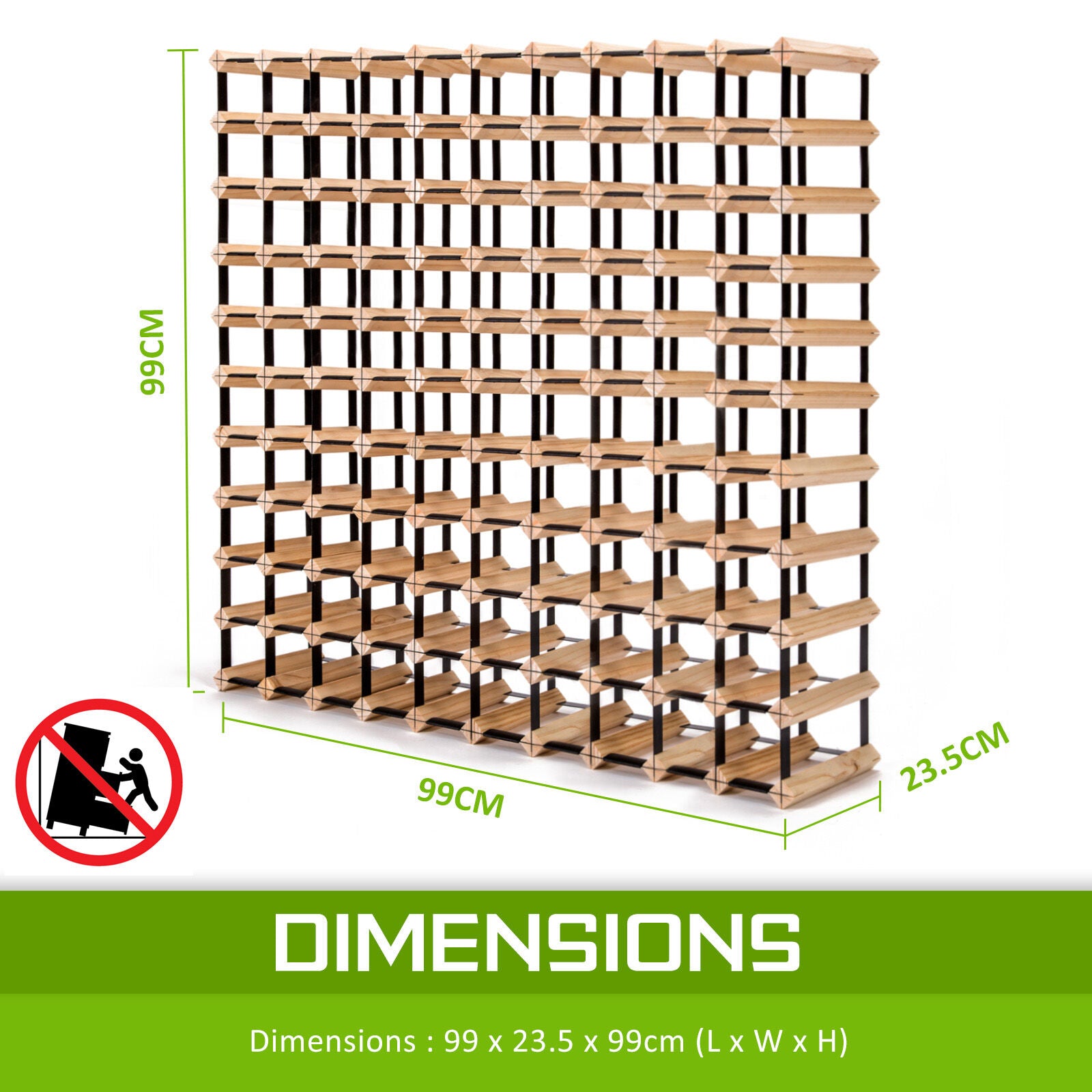 Timber Wine Rack Storage Cellar Organiser 110 Bottle 11