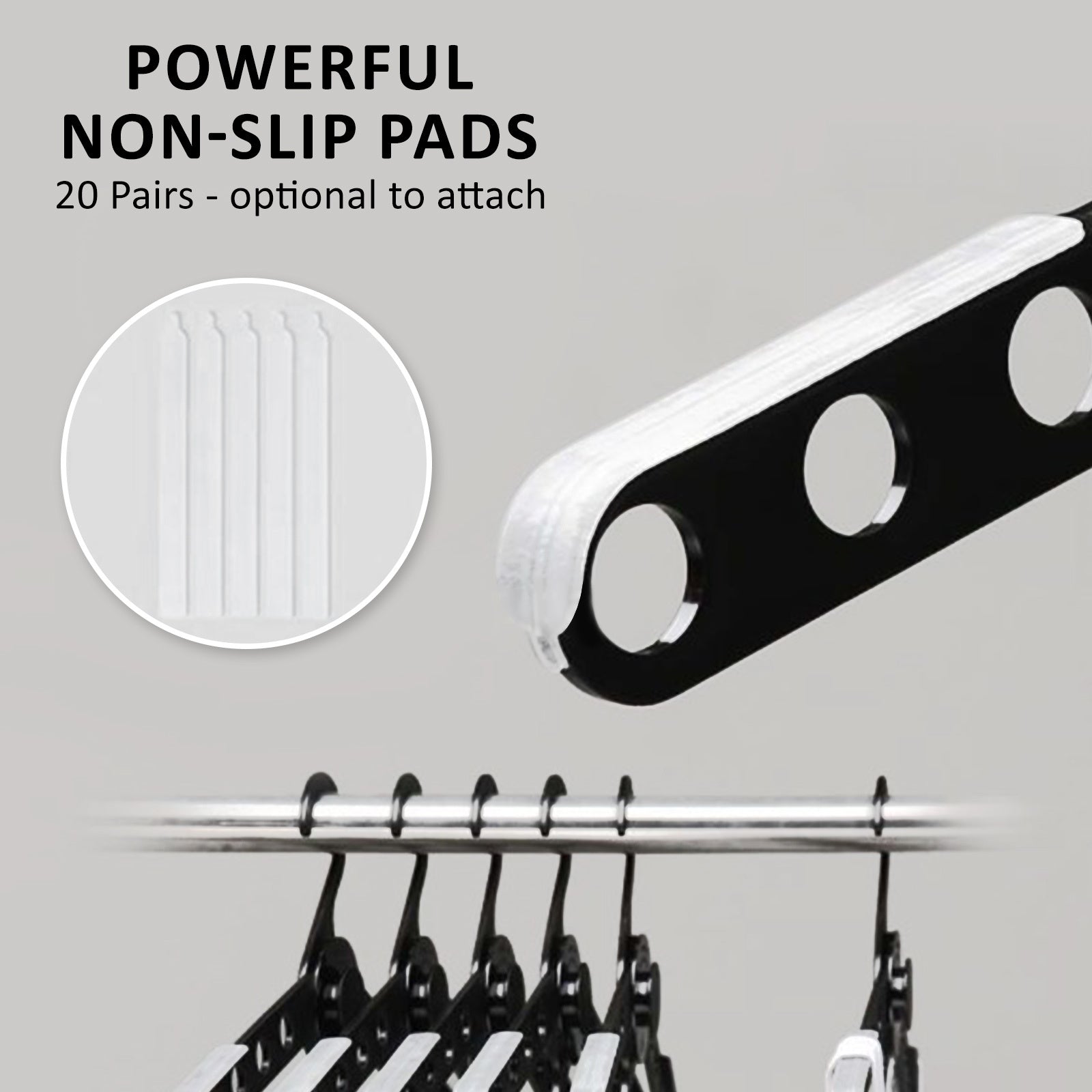 50X Plus Hanger Multiple Clothes Rack Organizer Foldable 10 Holes BLACK 6