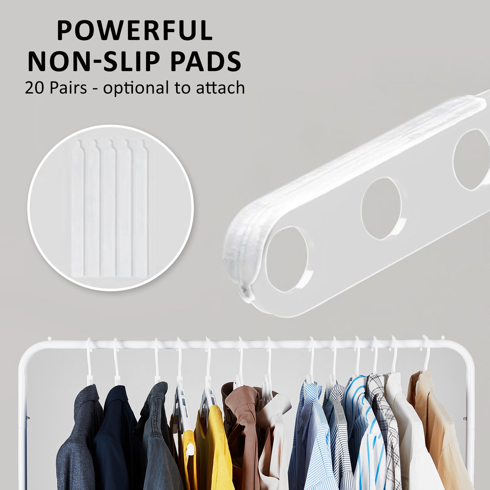 50X Plus Hanger Multiple Clothes Rack Organizer Foldable 10 Holes WHITE 6