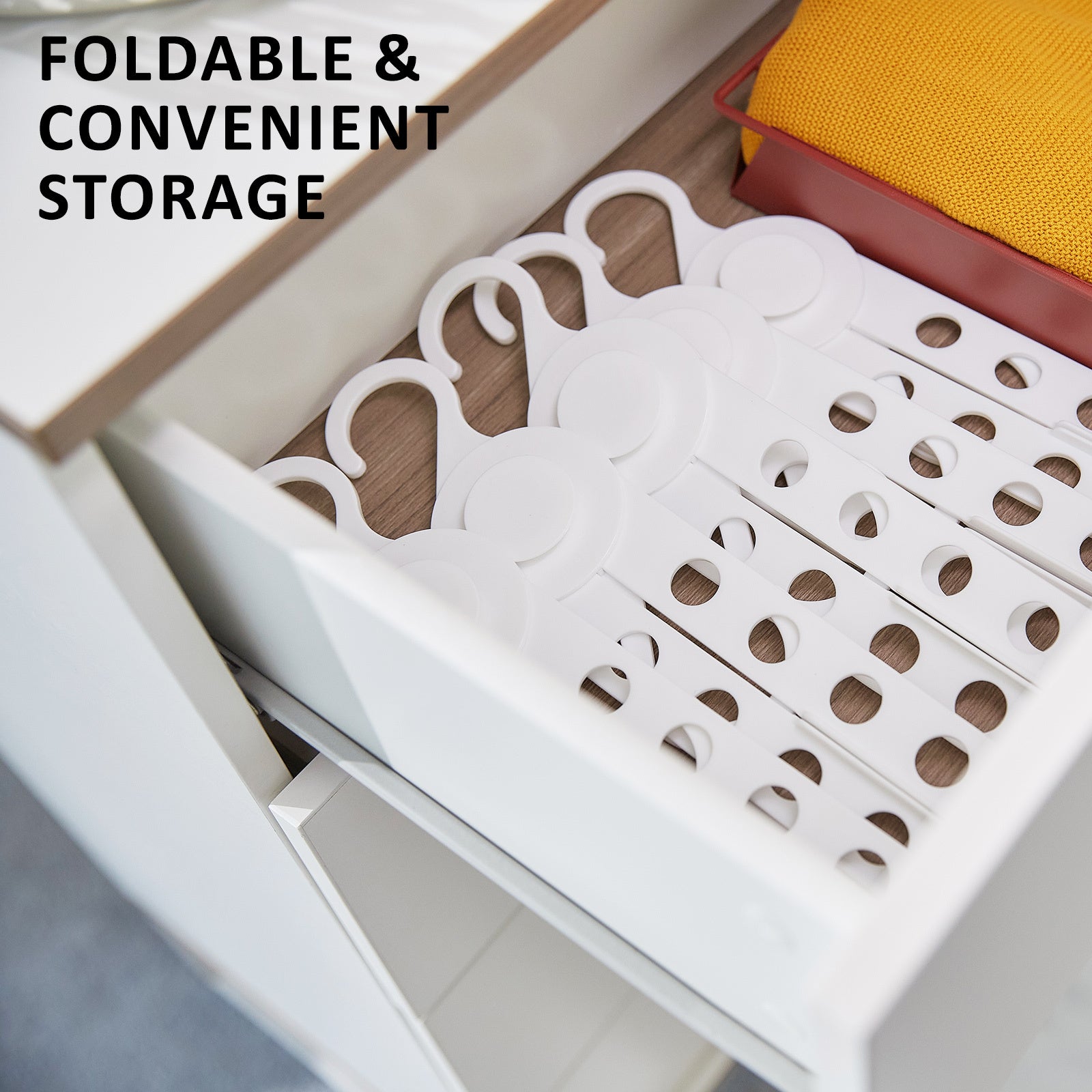 50X Plus Hanger Multiple Clothes Rack Organizer Foldable 10 Holes WHITE 10