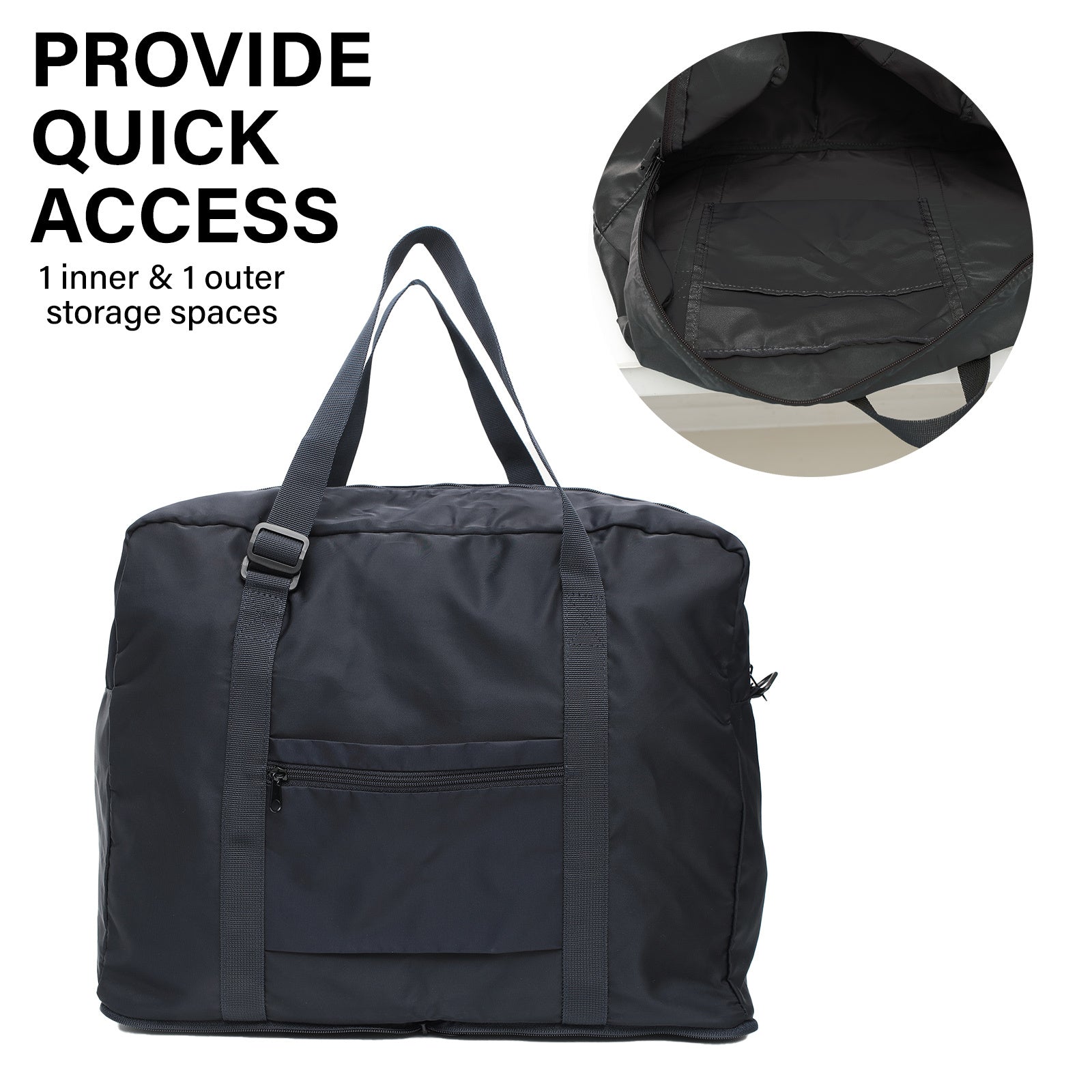 Shopper Bag Travel Duffle Bag Foldable Laptop Luggage Nylon KO-BOSTON NAVY 5