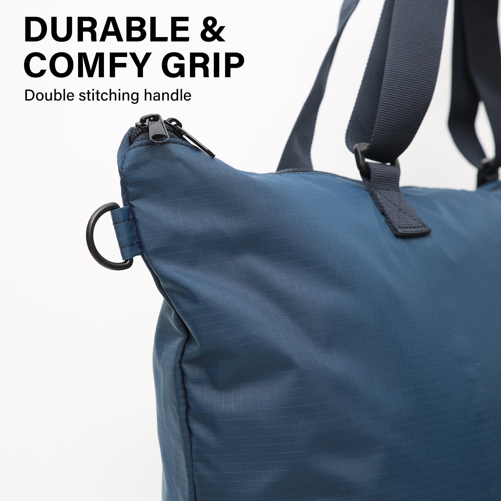 Shopper Bag Tote Bag Foldable Travel Laptop Grocery Nylon KO-DUAL NAVY 6