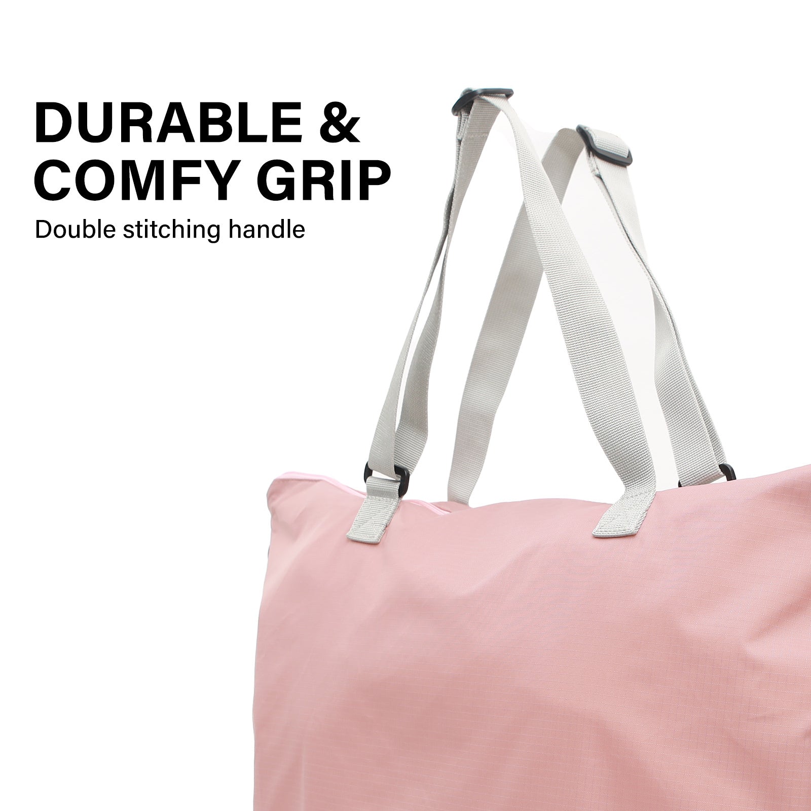 Shopper Bag Tote Bag Foldable Travel Laptop Grocery Nylon KO-DUAL PINK 6