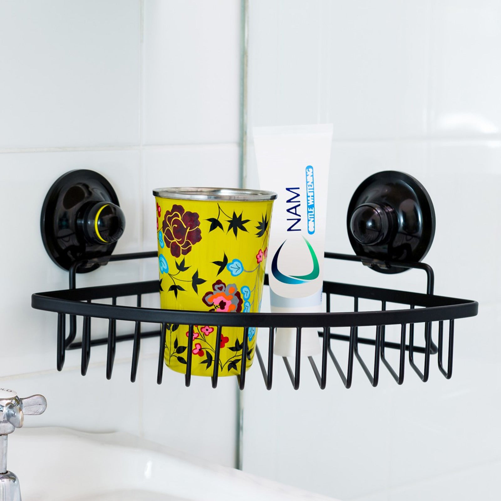 Corner Basket Removable Suction Medium BLACK 4