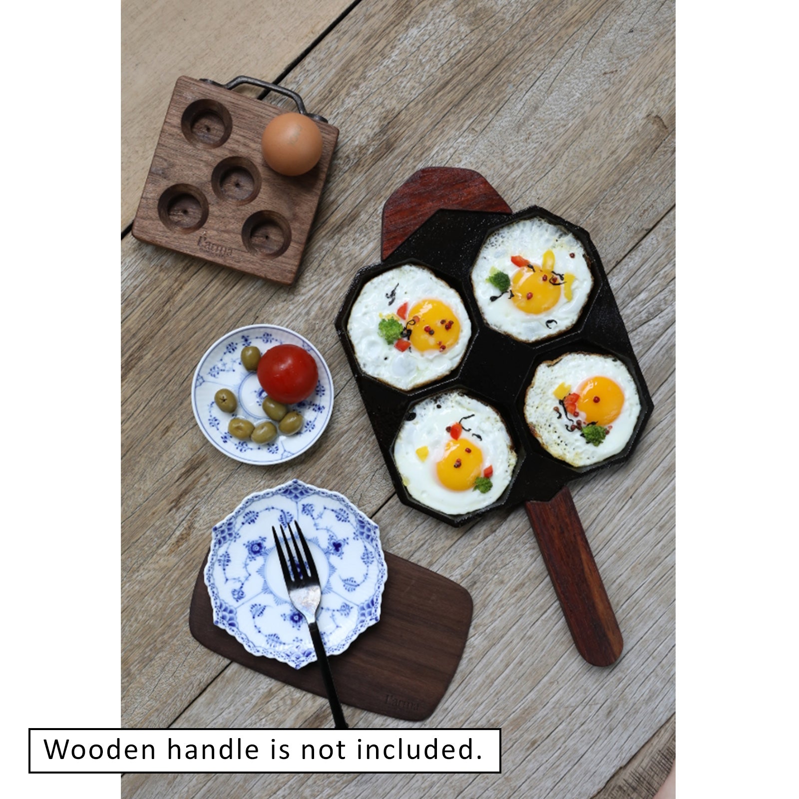 Cast-Iron Traditional Egg Pan Pre-seasoned Non-Stick 23cm 4