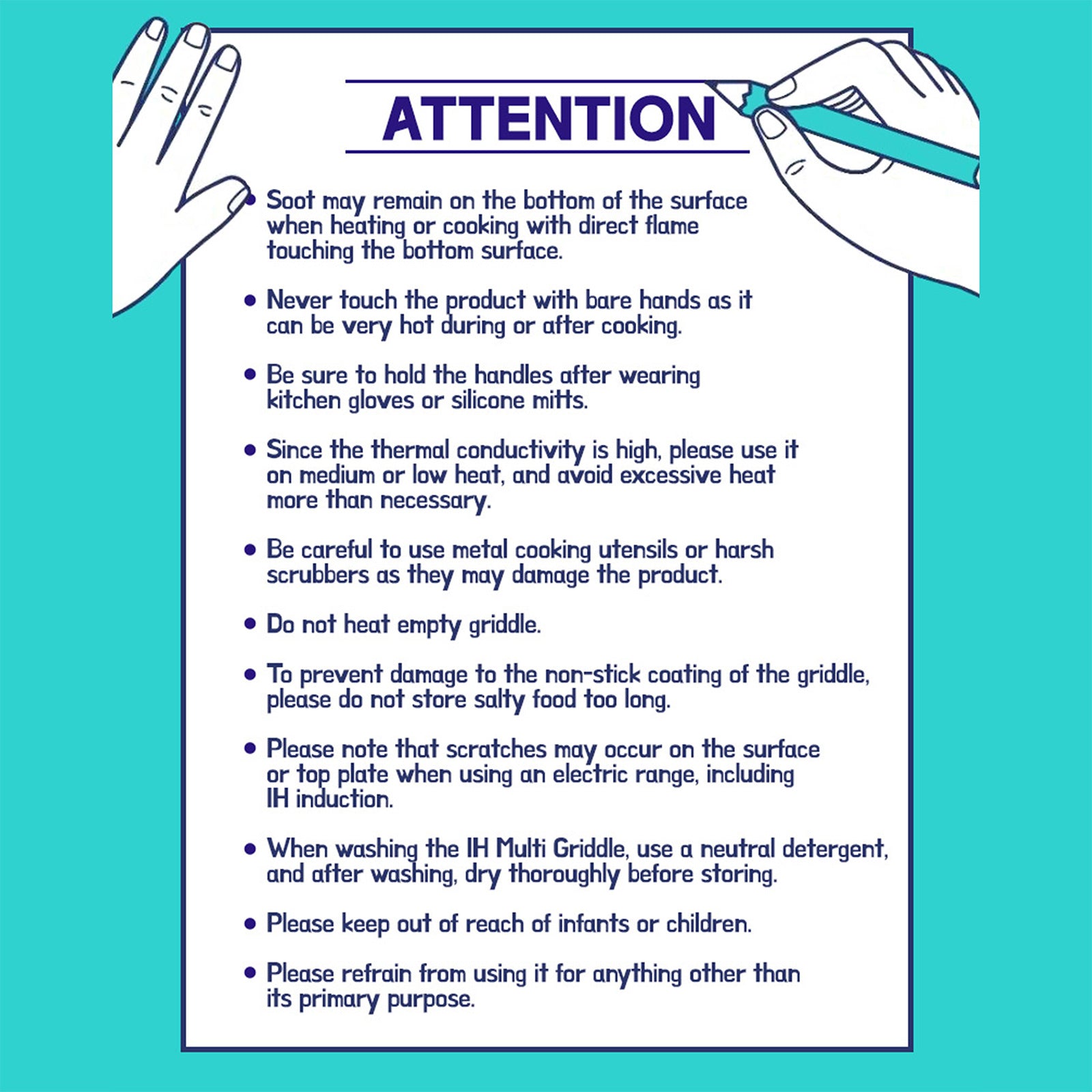 Giorno Felice IH Griddle Pan 34cm Round Ceramic Non-Stick Camping Korean Stew 10