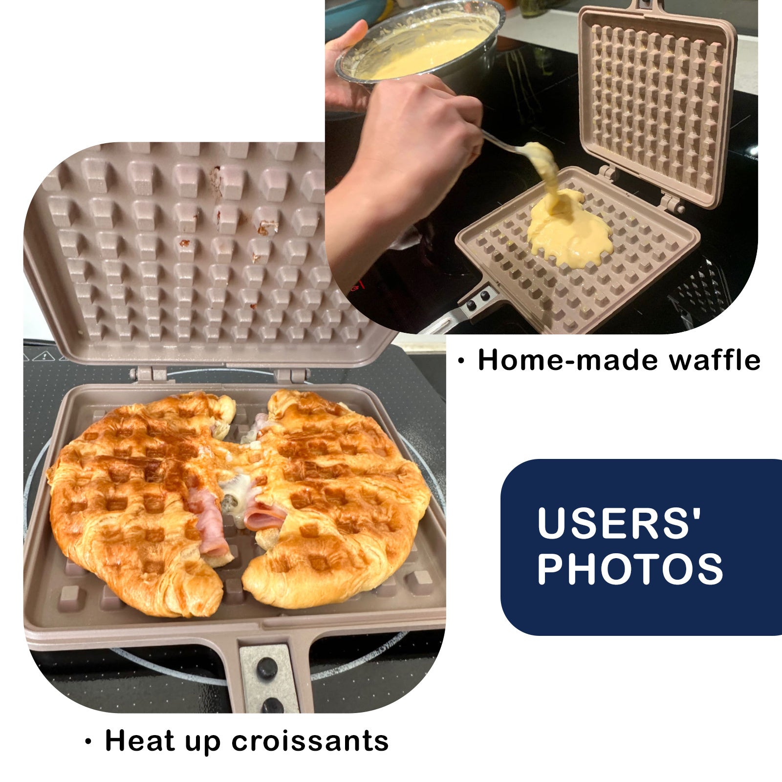 Giorno Felice IH Waffle Maker Pan Non-Stick Double-Sided Detachable 5