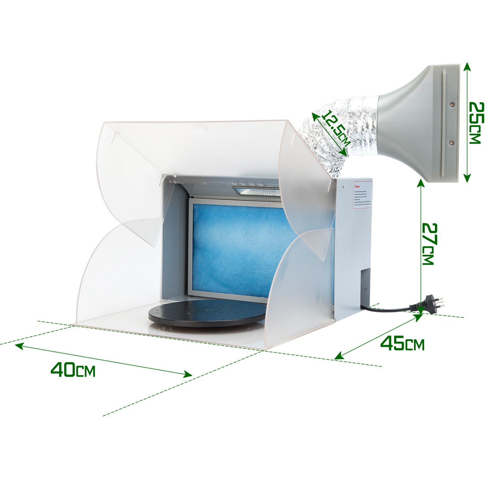 Portable Exhaust Fan Air Brush Spray Booth with LED 11