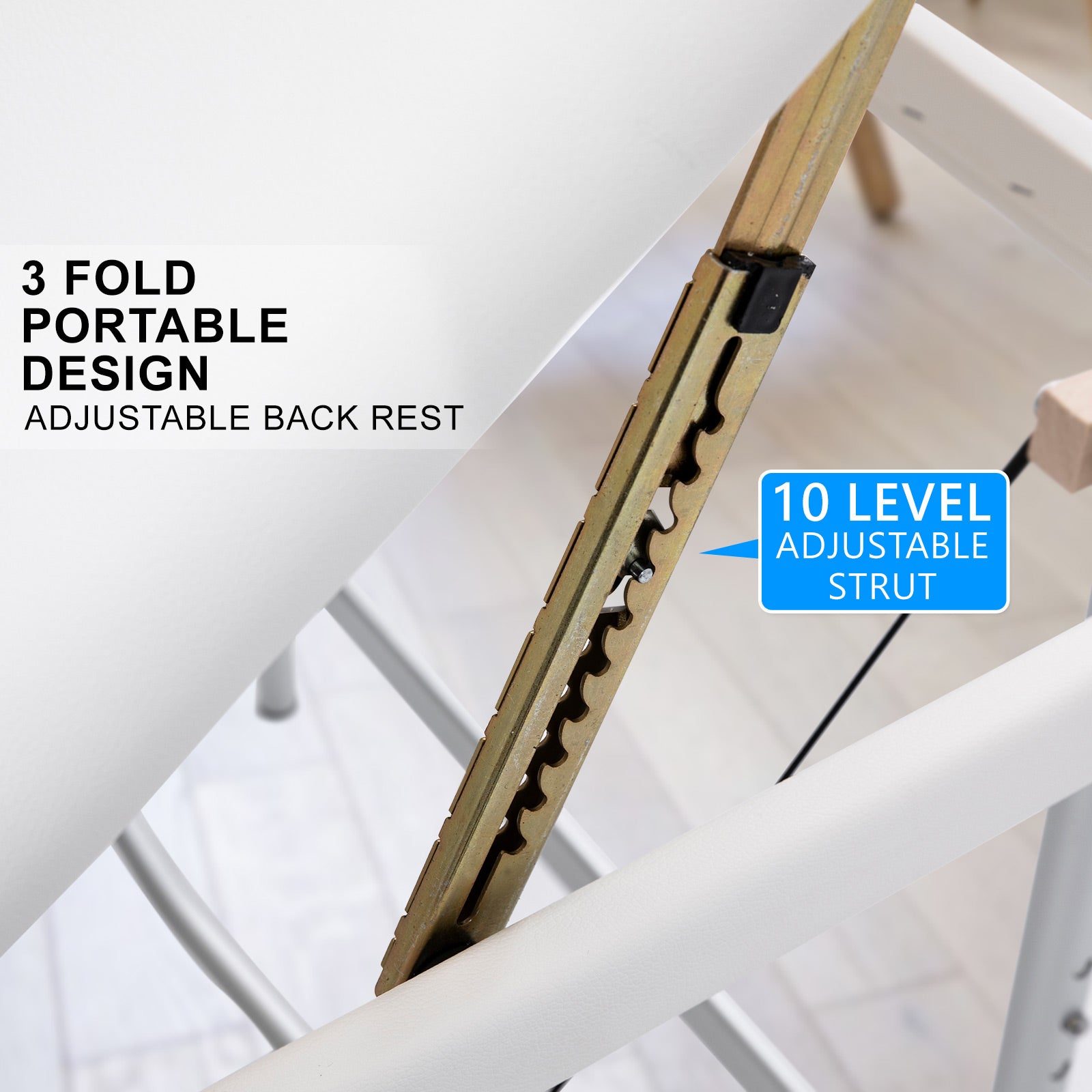 Aluminium Portable Beauty Massage Table Bed 3 Fold 70cm White 11