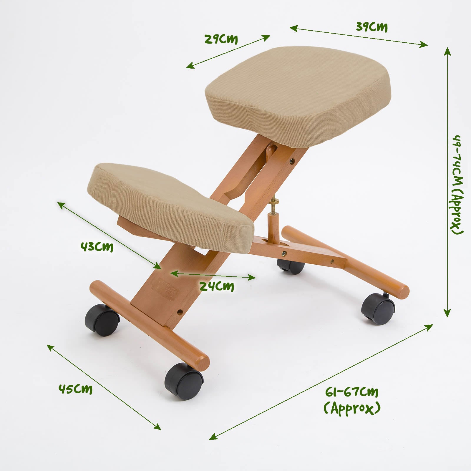 Ergonomic Adjustable Kneeling Chair BEIGE 9