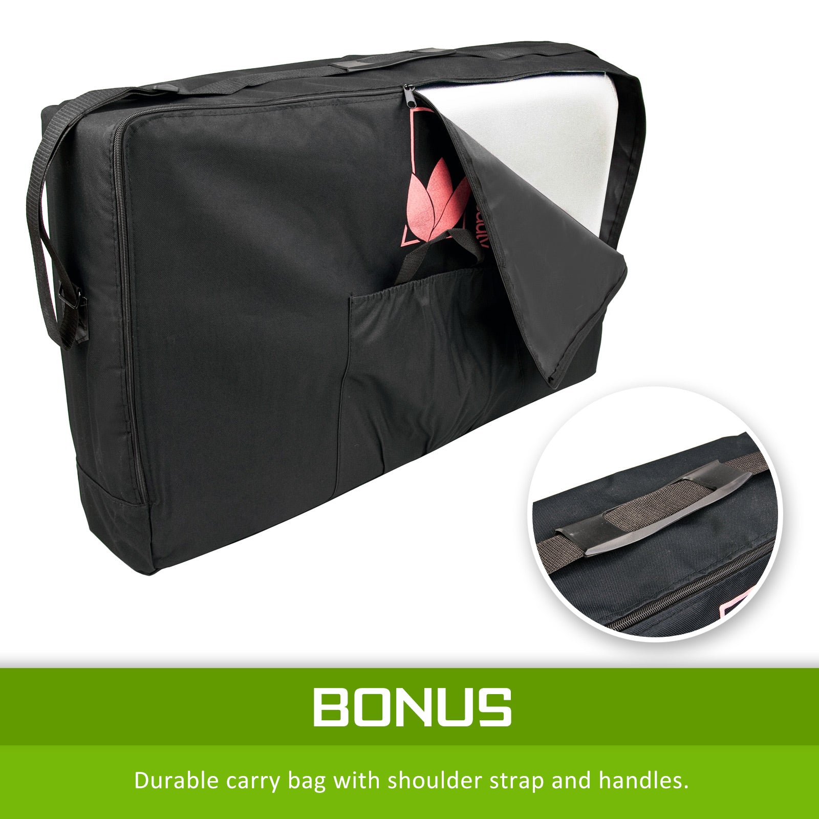 Wooden Portable Beauty Massage Table Bed 3 Fold 70cm WHITE 9