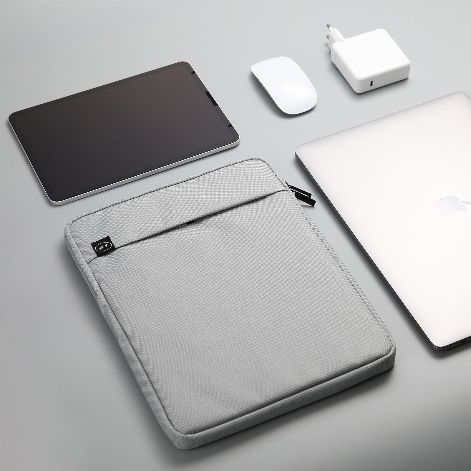 15 inch Laptop Sleeve Padded Travel Carry Case Bag L size LUKE GREY 4
