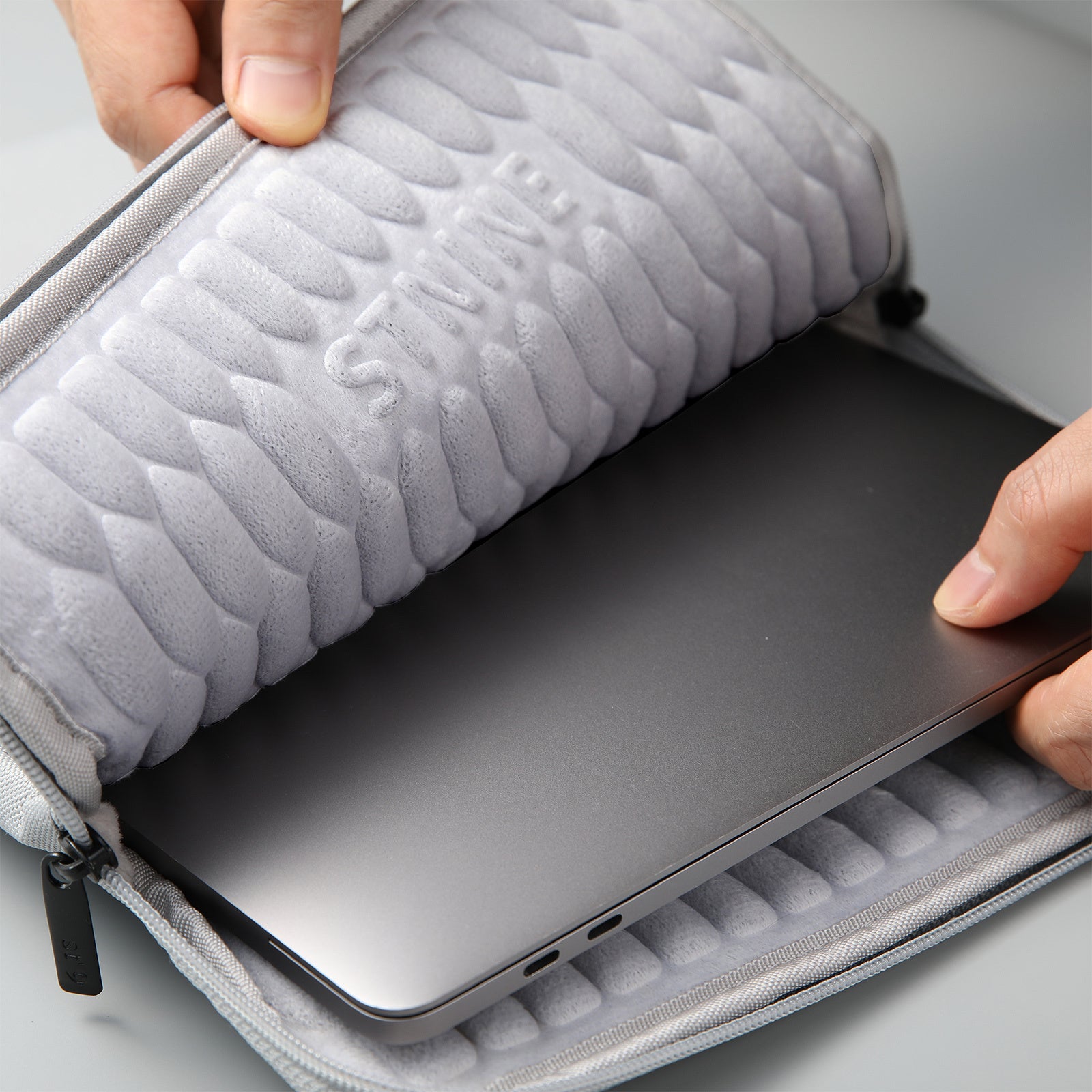 15 inch Laptop Sleeve Padded Travel Carry Case Bag L size LUKE GREY 6