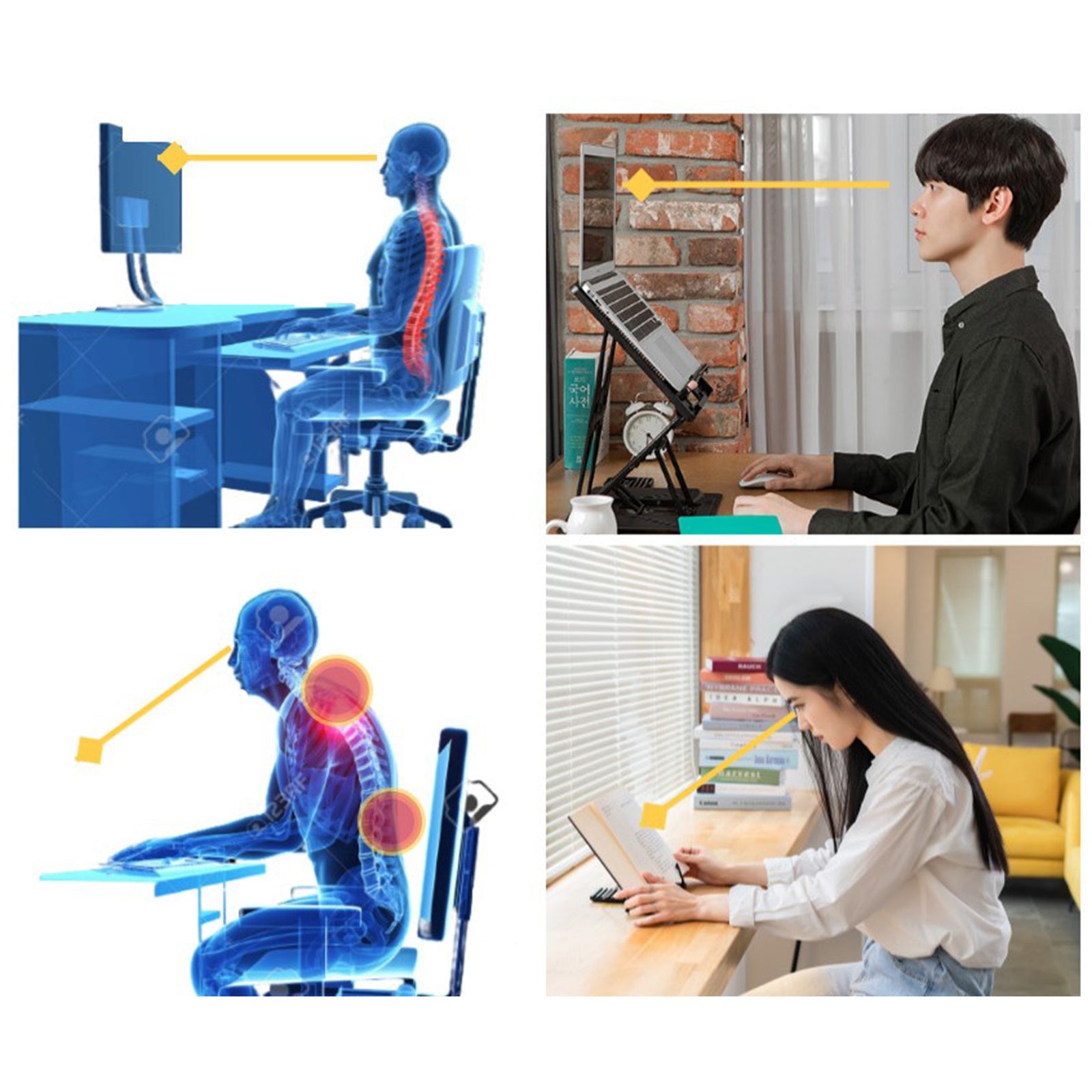 Adjustable Laptop Stand Foldable Tablet Book PC Holder Desk WHITE 9
