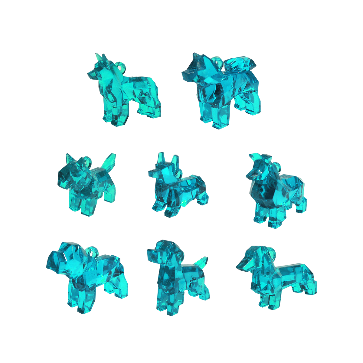 40X Geometric Translucent Dog Toy Capsules 50mm Collectible Gacha in Display Box 5