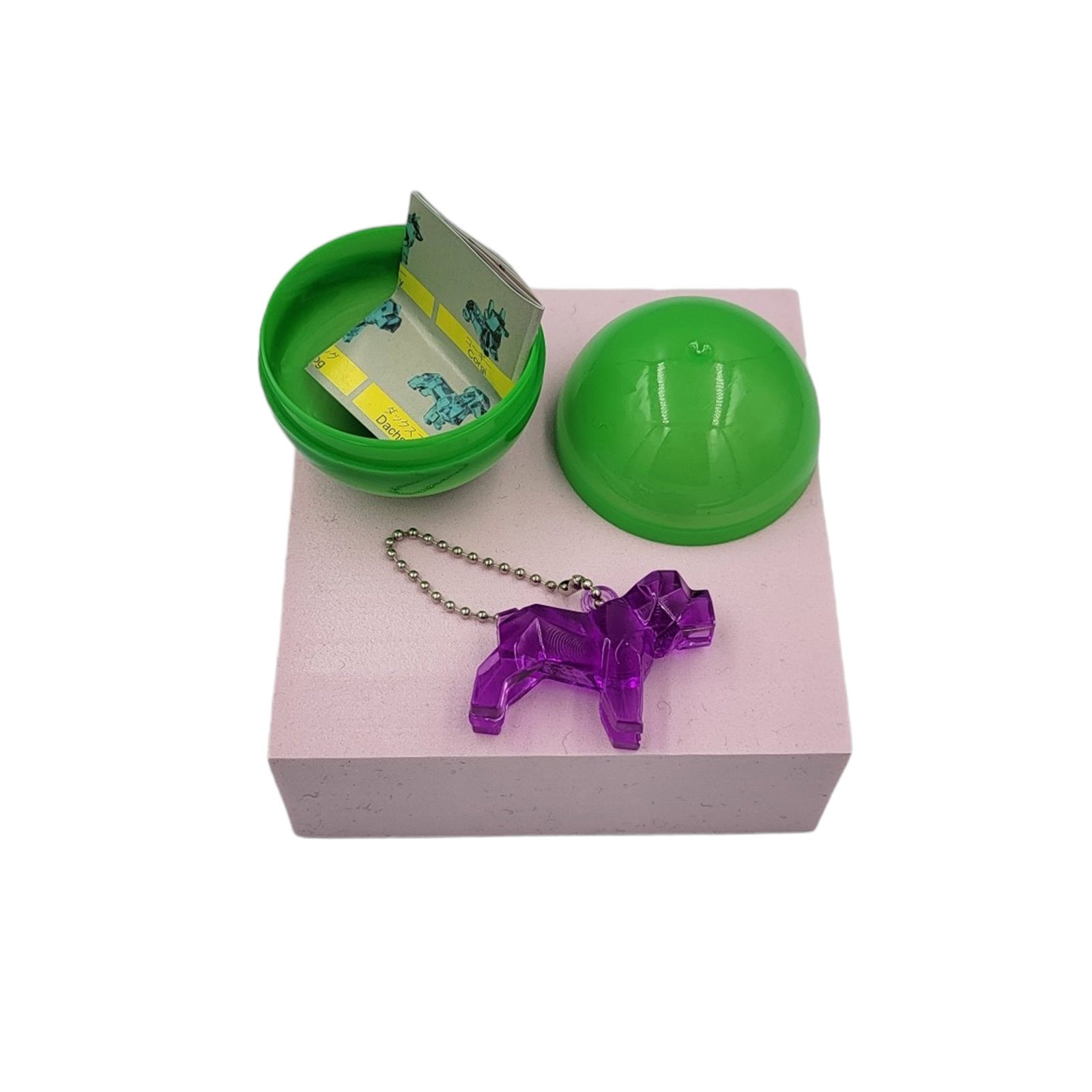 40X Geometric Translucent Dog Toy Capsules 50mm Collectible Gacha in Display Box 6