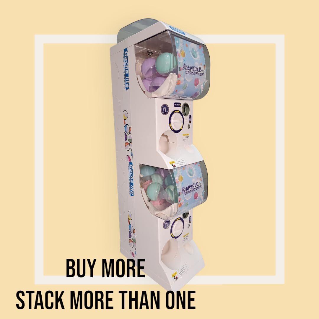 Gachapon Capsule Toy Vending Machine Lite Mini Collectible Gacha Dispenser Stackable WHITE 4