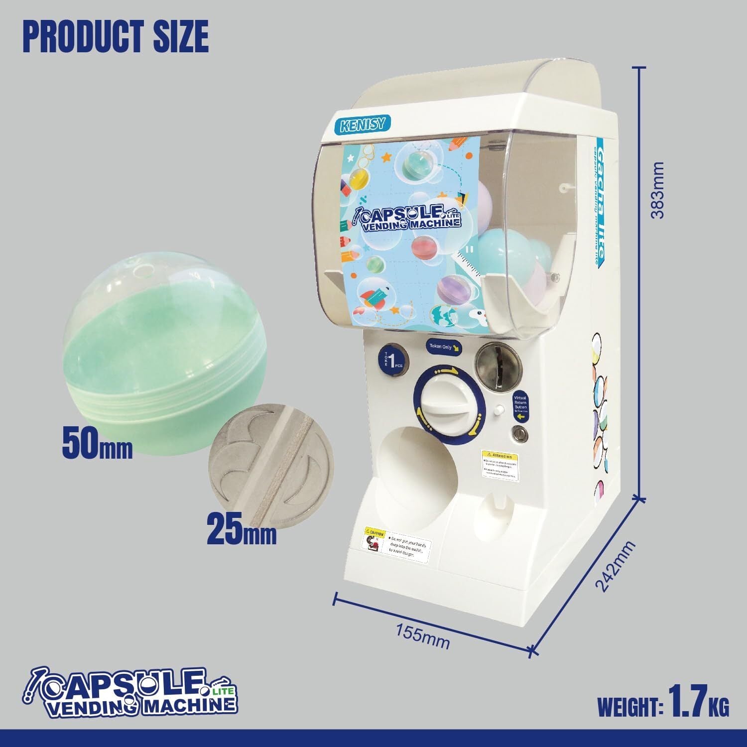 Gachapon Capsule Toy Vending Machine Lite Mini Collectible Gacha Dispenser Stackable WHITE 7